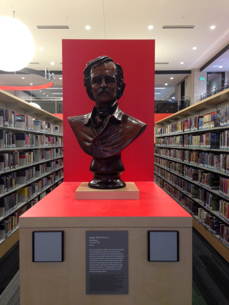 Edgar Allan Poe’s bust, at the Boston Public Library.