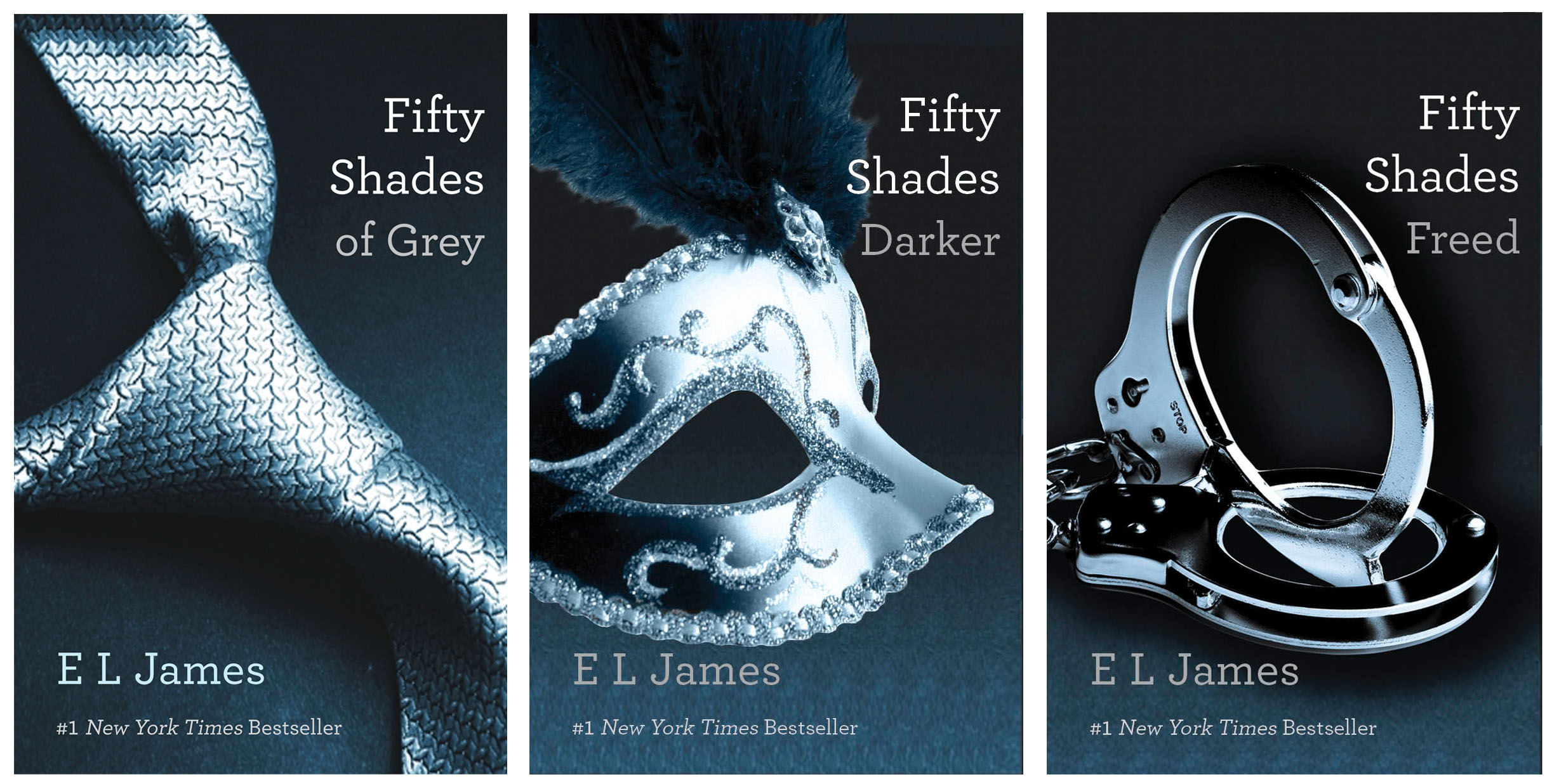 The "Fifty Shades of Grey" trilogy by best-selling author E L James.
