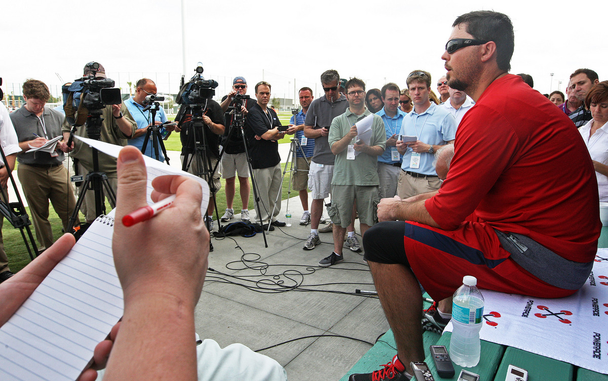 Josh Beckett offered no apology for the chicken and beer episode when he arrived in spring training.