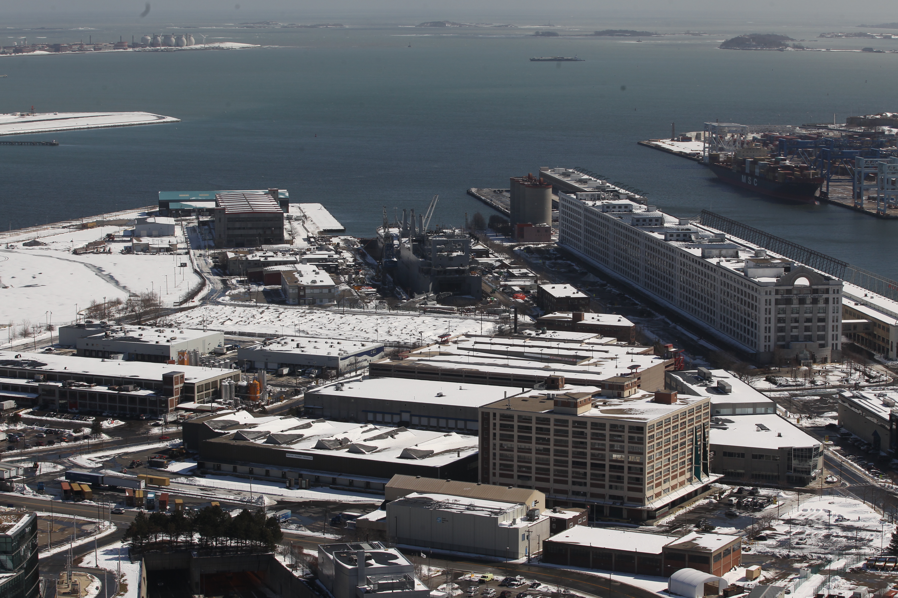 Suffolk Construction had planned to move to Marine Industrial Park in South Boston (above), but that 2013 plan has been shelved.
