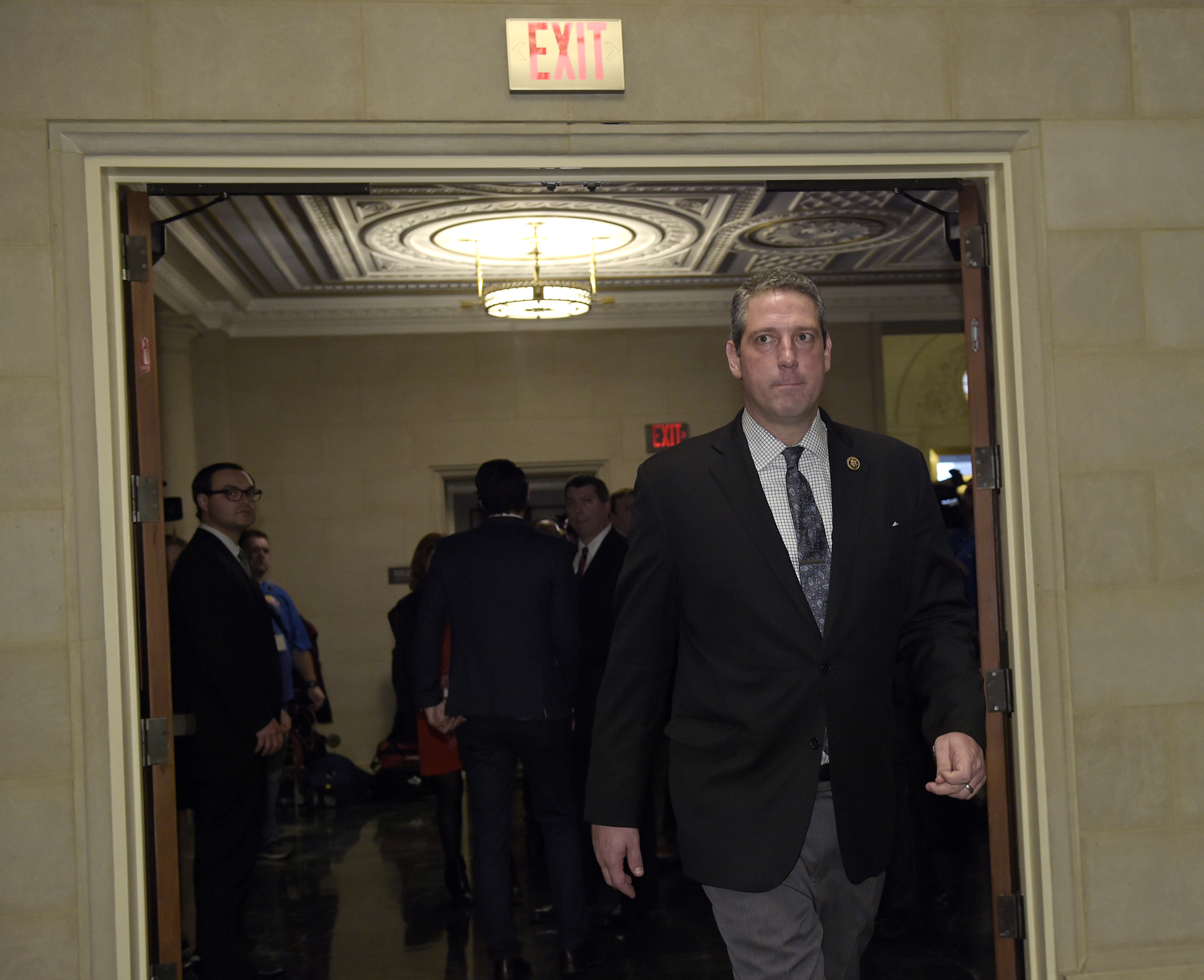 Representative Tim Ryan, a Democrat from Ohio, walked back to vote in the House Democratic Caucus elections on Capitol Hill on Nov. 30.