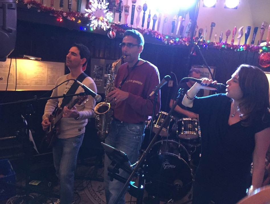 Dr. Michael Davidson (far left) performed with the band Off Label.