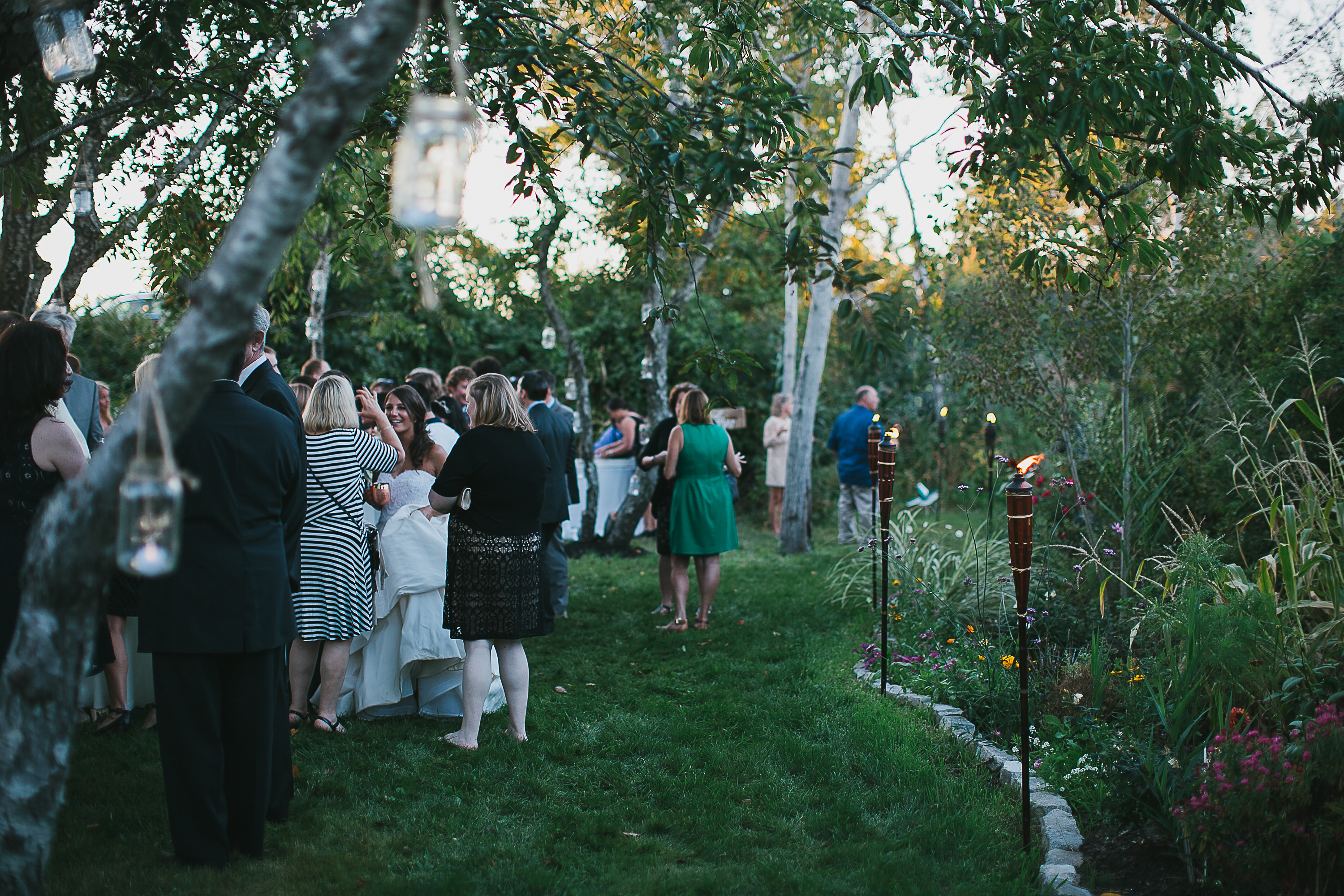 Suzanne planted 800 square feet of gardens for her big day, and florist Tara Cappello used some of the flowers for the bridal bouquet and decor.