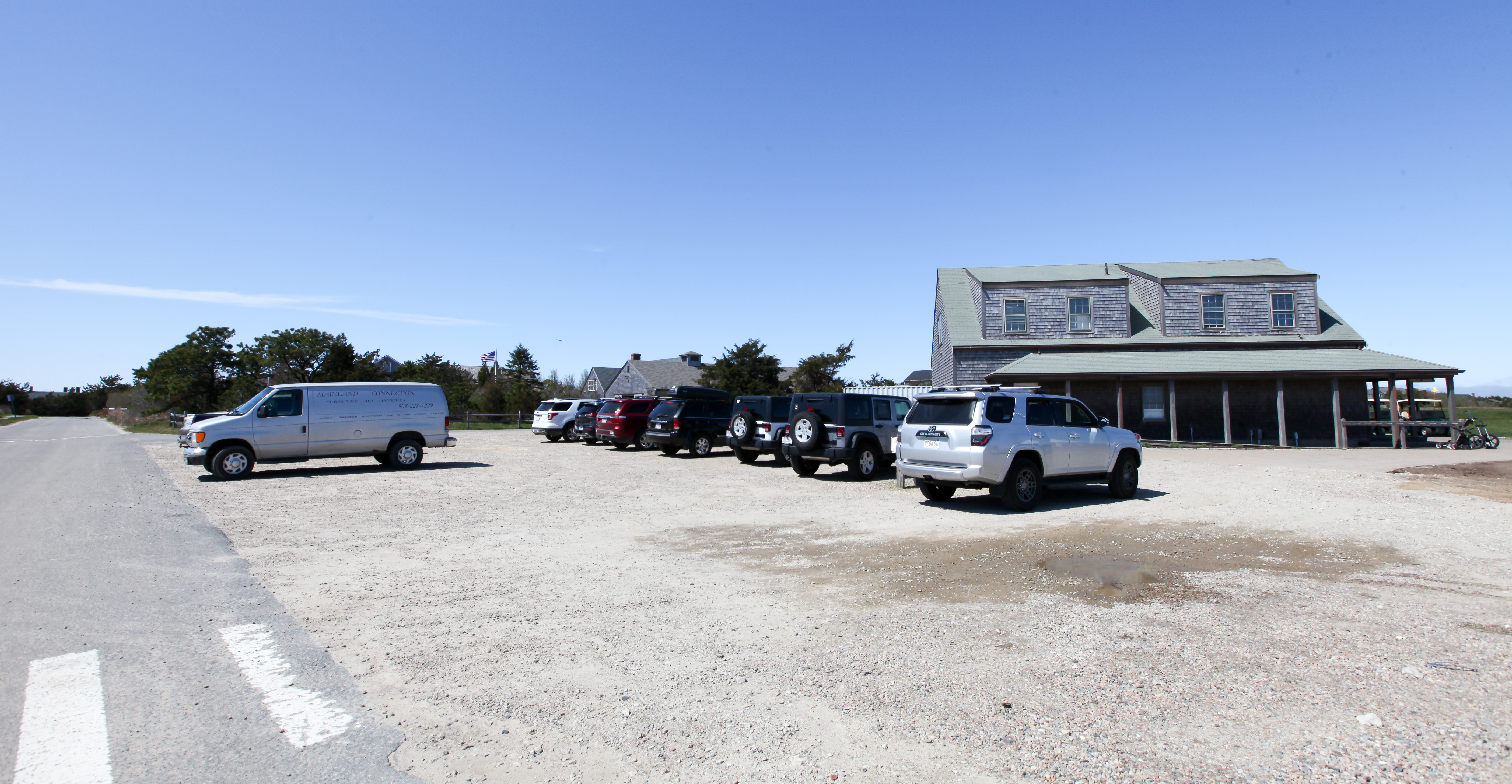 The Miacomet Golf Course administration building and shop along West Miacomet Road.