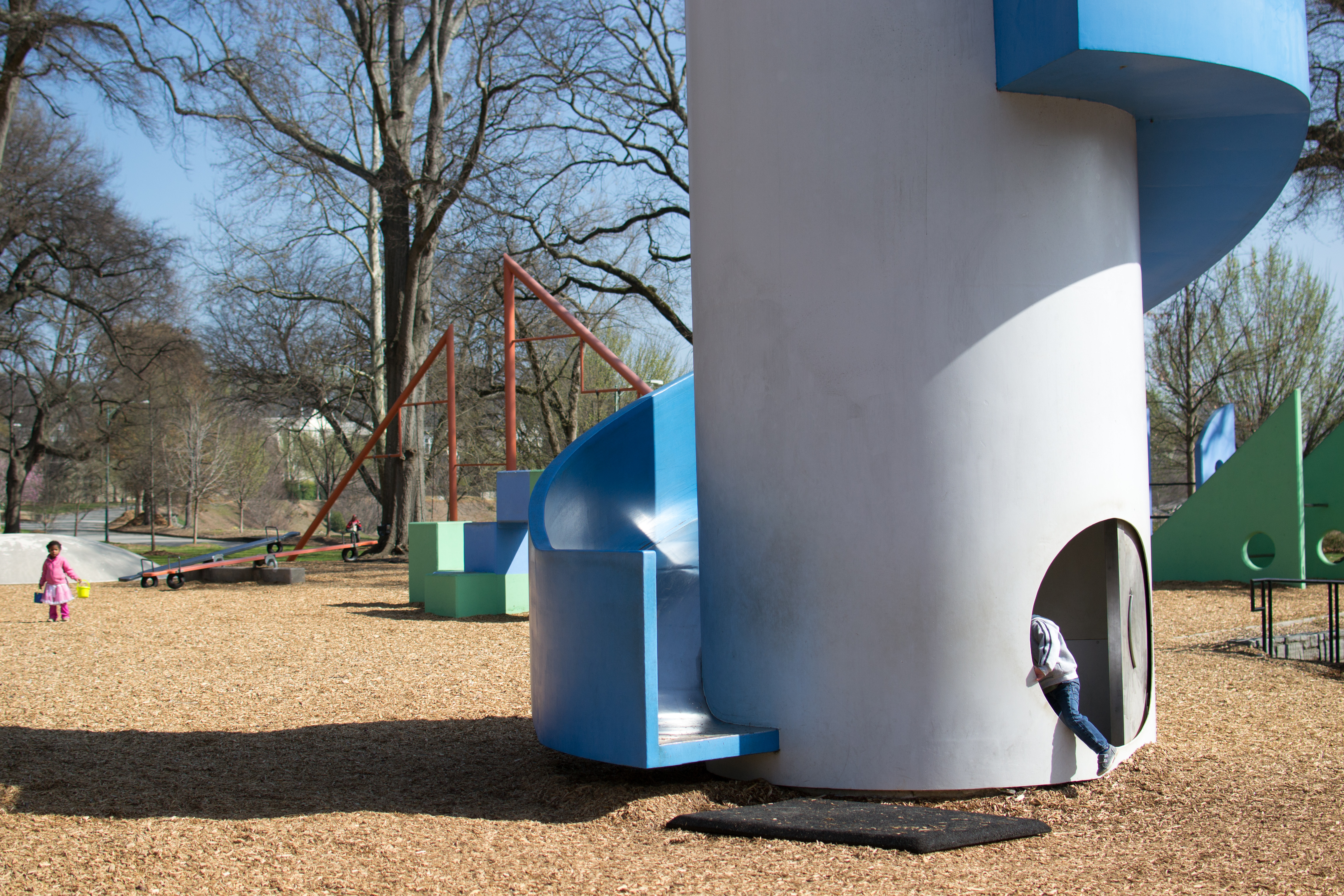 Playgrounds grew to embrace flights of artistic fancy, such as sculptor Isamu Noguchi’s “playscape” in Atlanta.