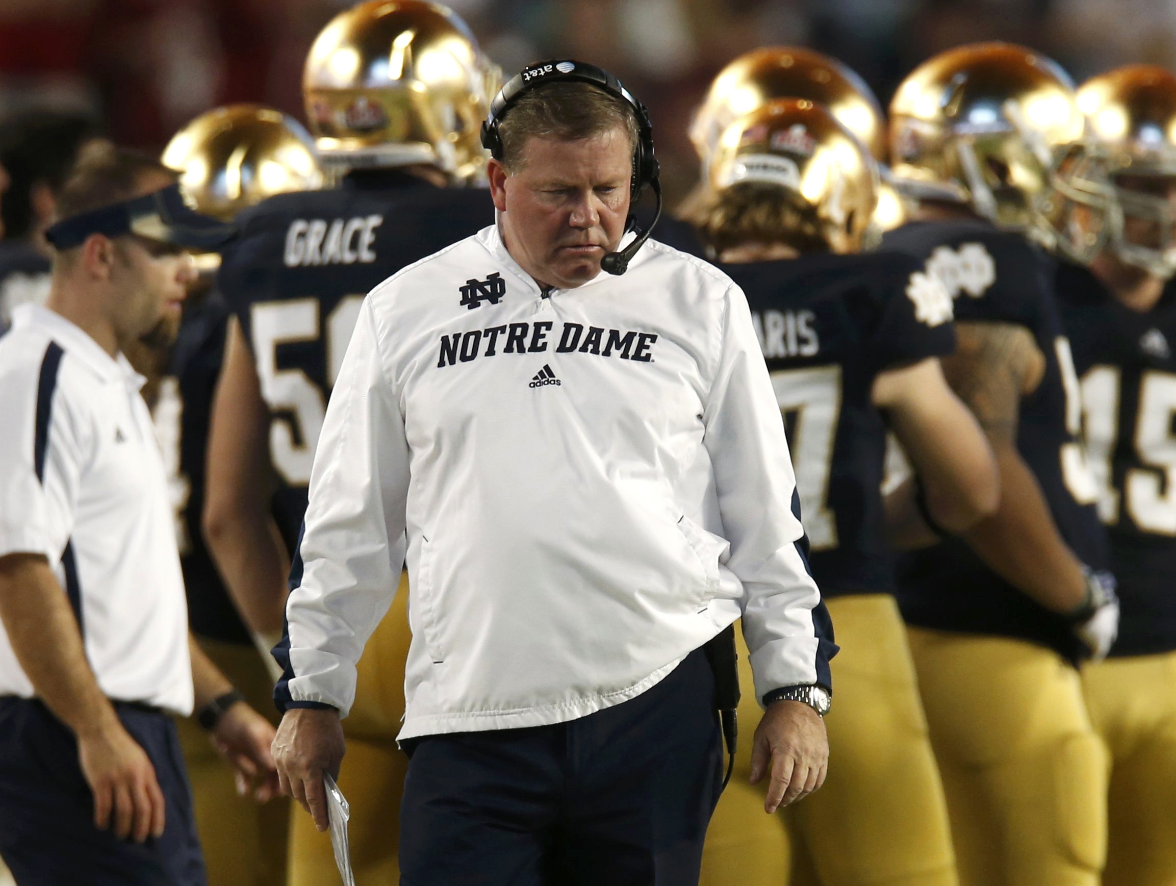 Brian Kelly had little to celebrate on the Notre Dame sideline.