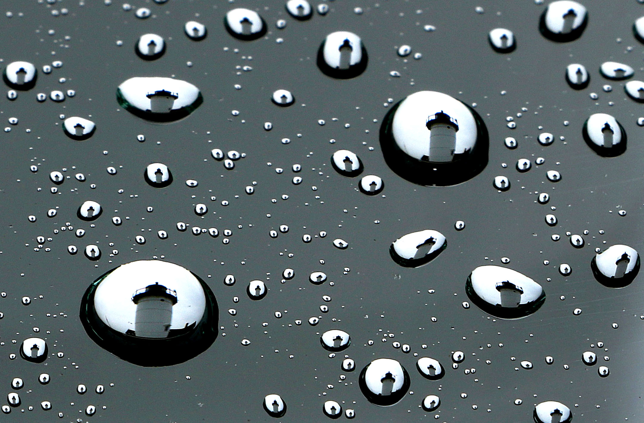 Nobska Lighthouse in Woods Hole was reflected in raindrops on a stormy day.