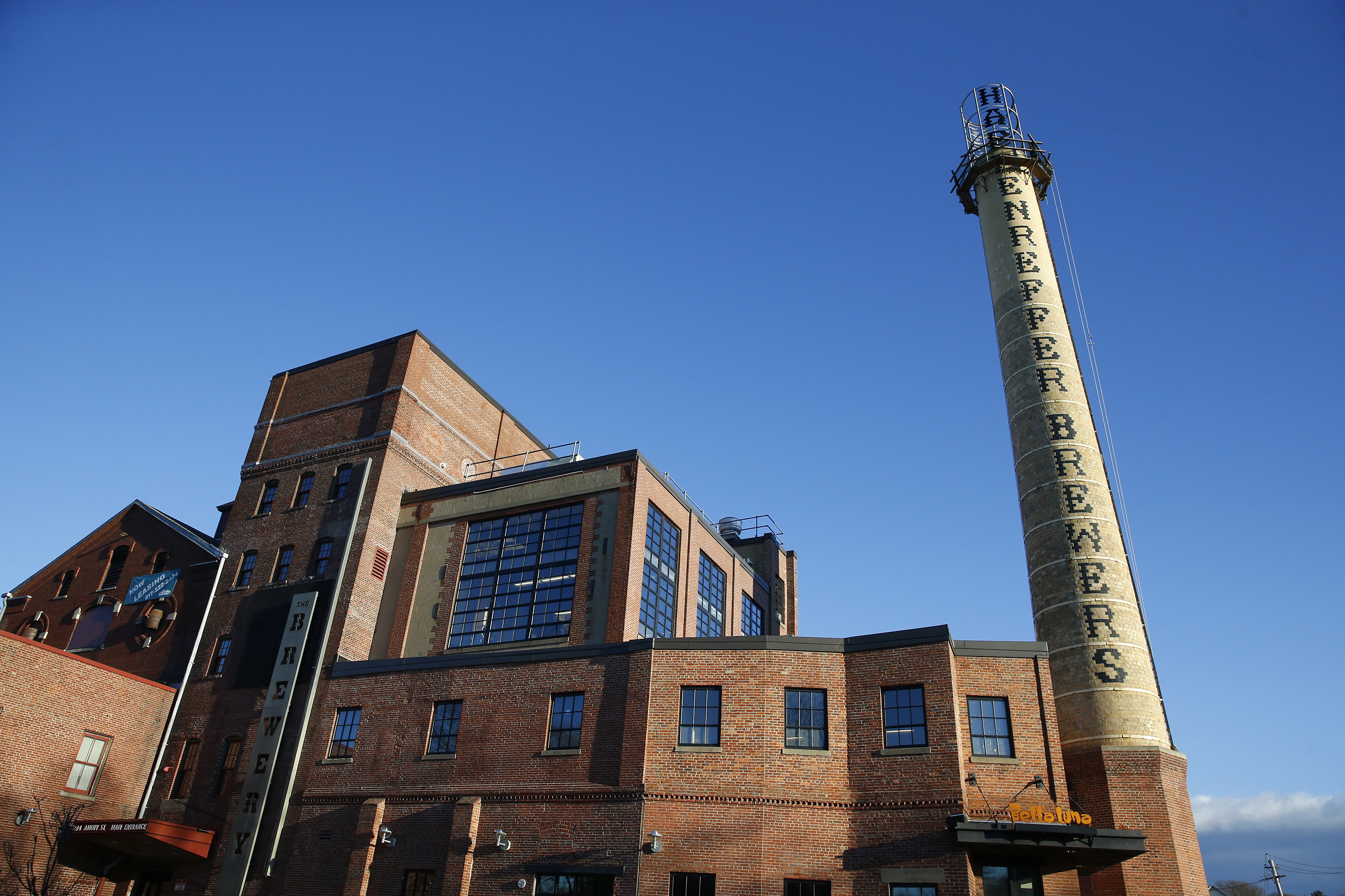 The completed Haffenreffer smokestack.