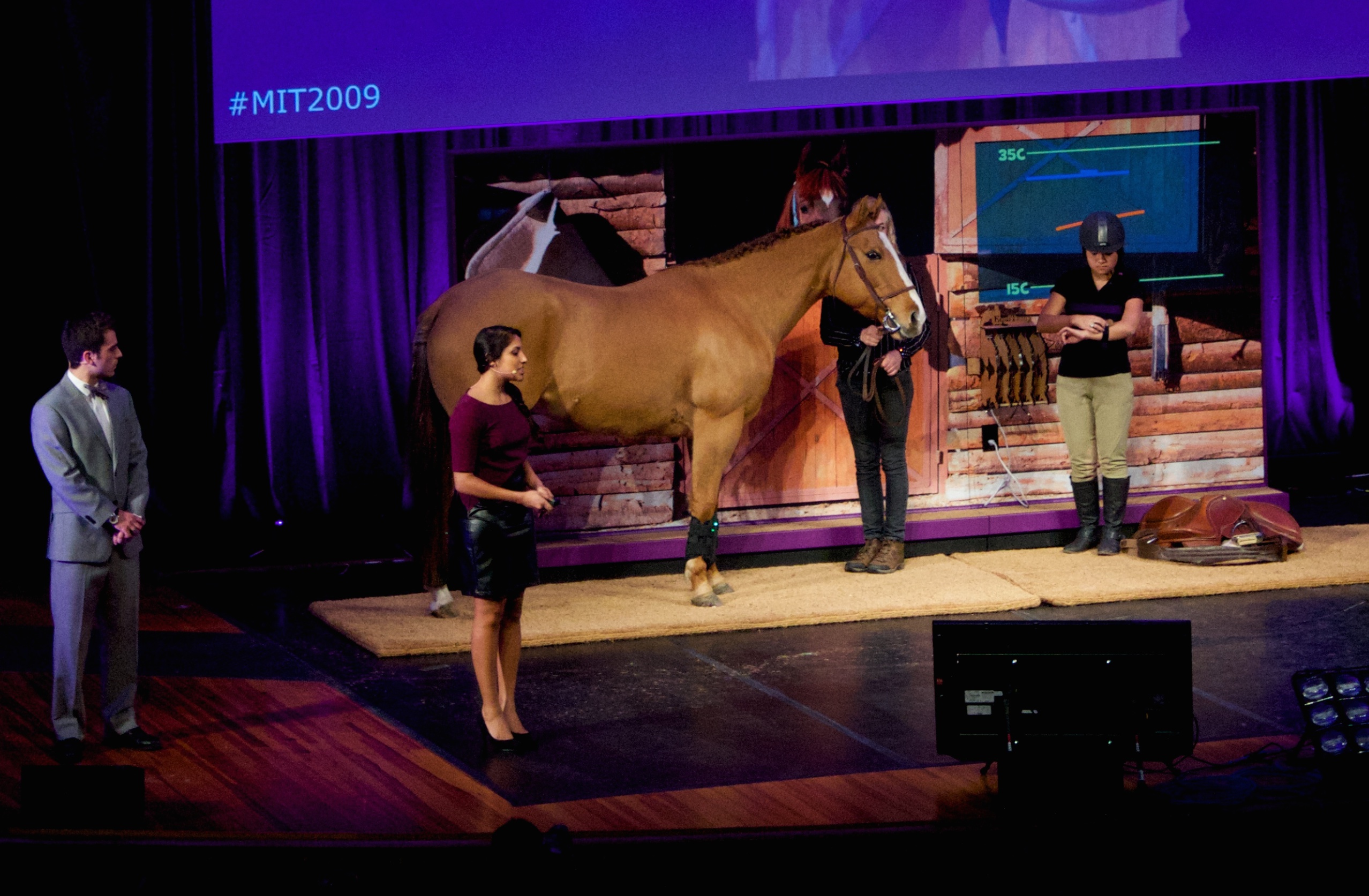 Another one of the devices unveiled at the show takes the temperature of a horse’s leg.