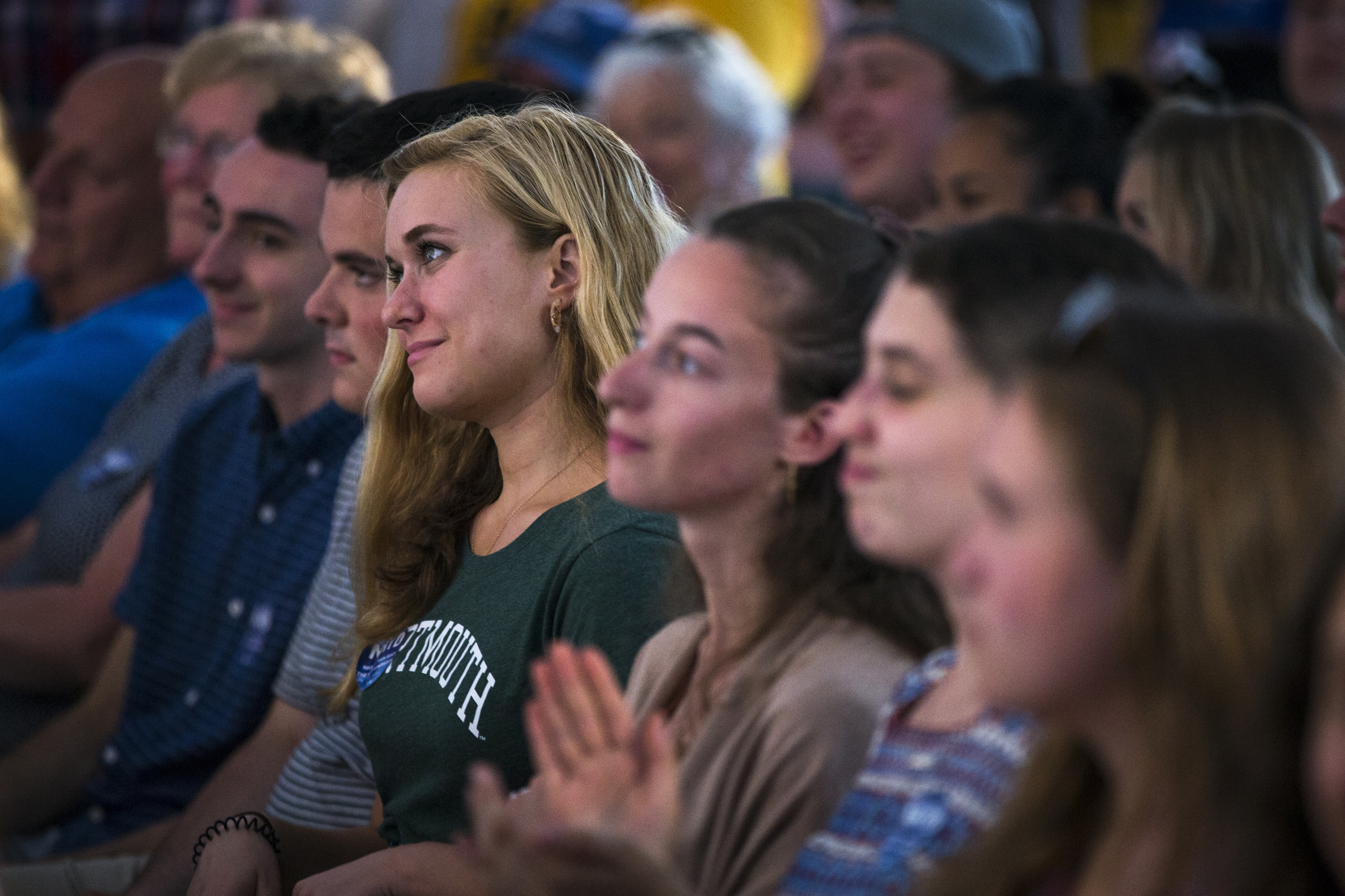 Attendees at the New Hampshire Young Democrats event listened to Biden discuss issues including immigration.
