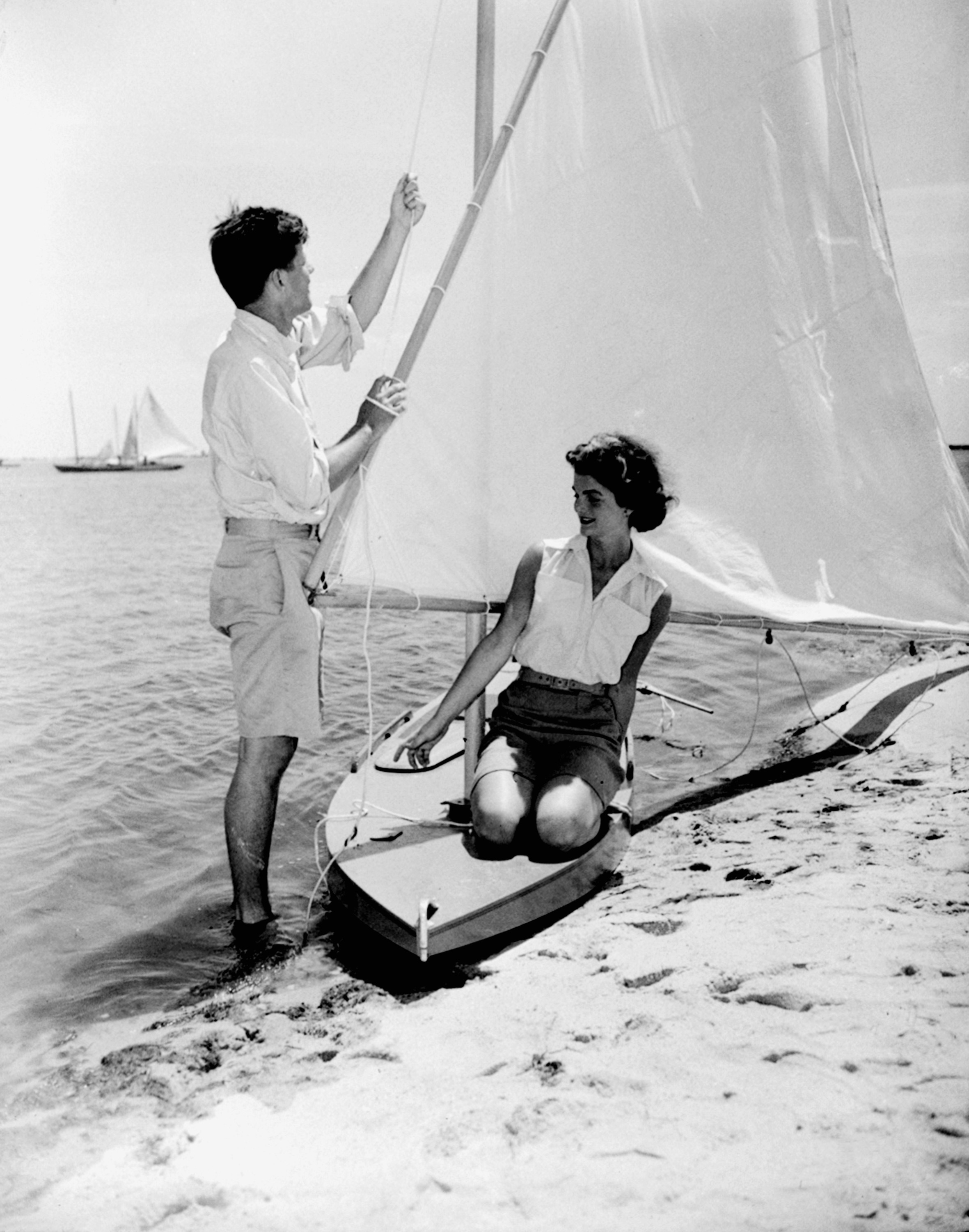 John F. Kennedy, and his then-fiancee, Jacqueline Bouvier, in Hyannis in 1953.