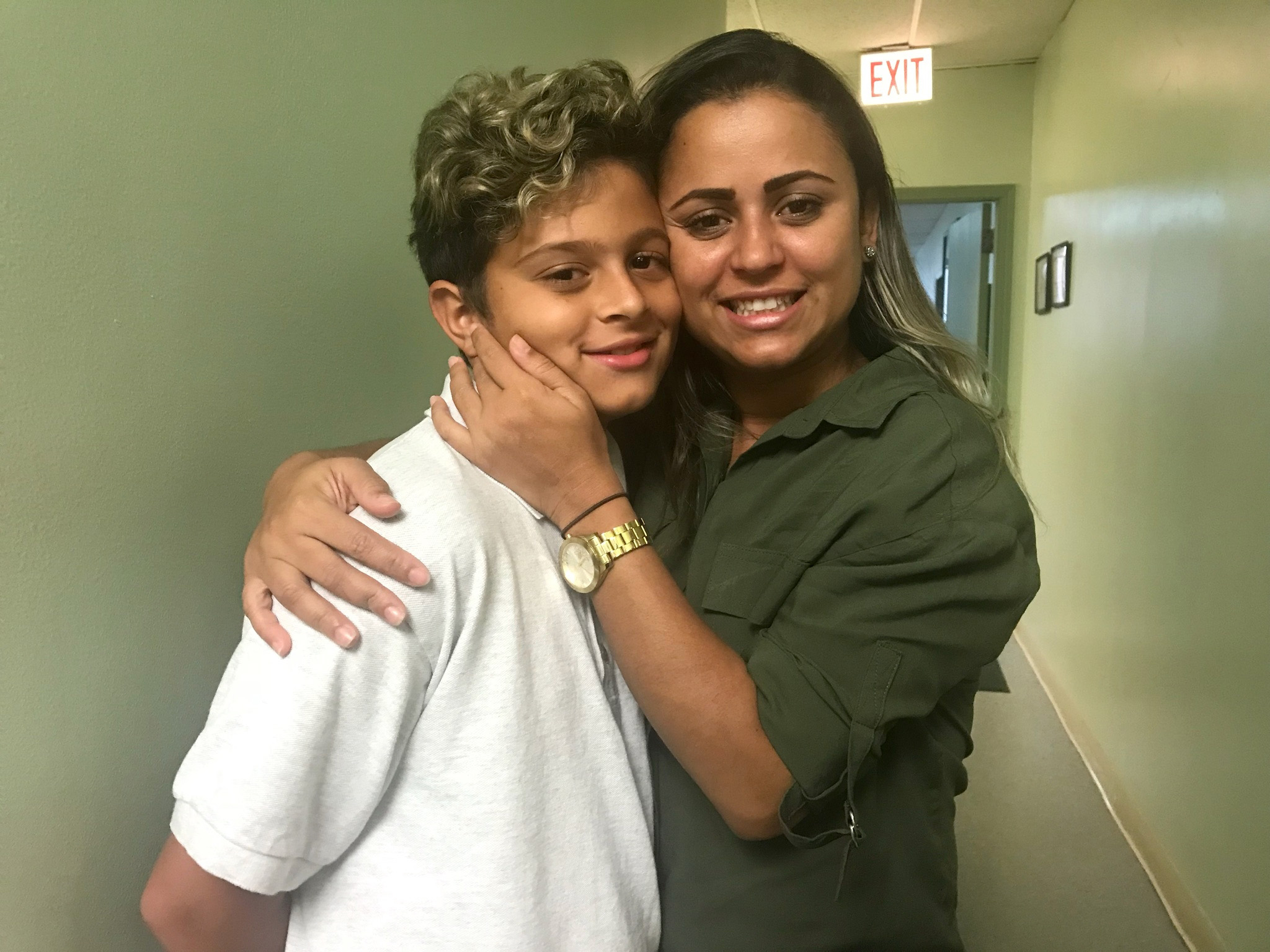 Sirley Silveira Paixao and her son Diego after the two were reunited in Chicago, where Diego was being held in a government custody.