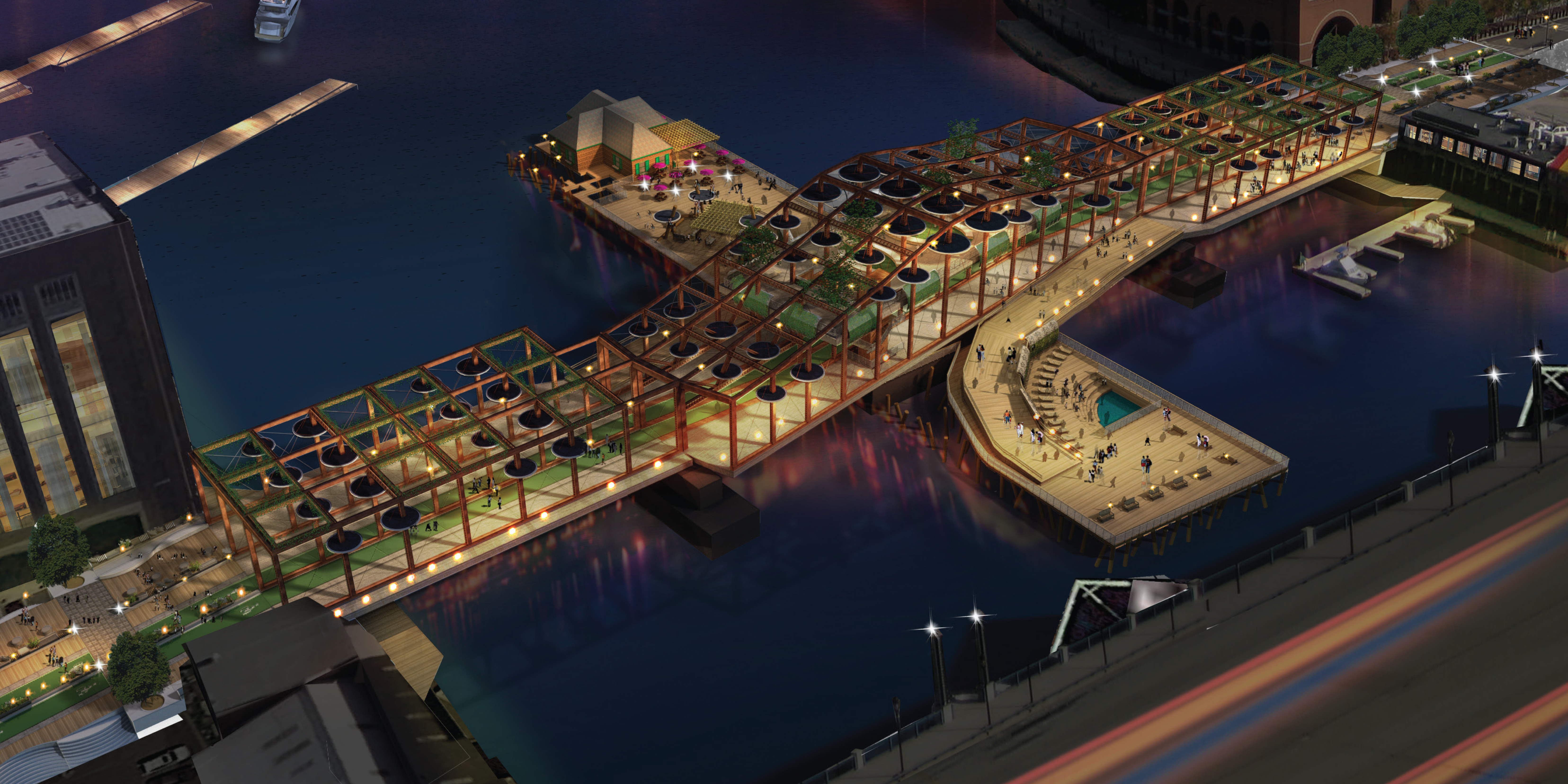 The Pivot Point Bridge, a modern take on the current swinging Northern Avenue Bridge, won the People’s Choice award through online voting.