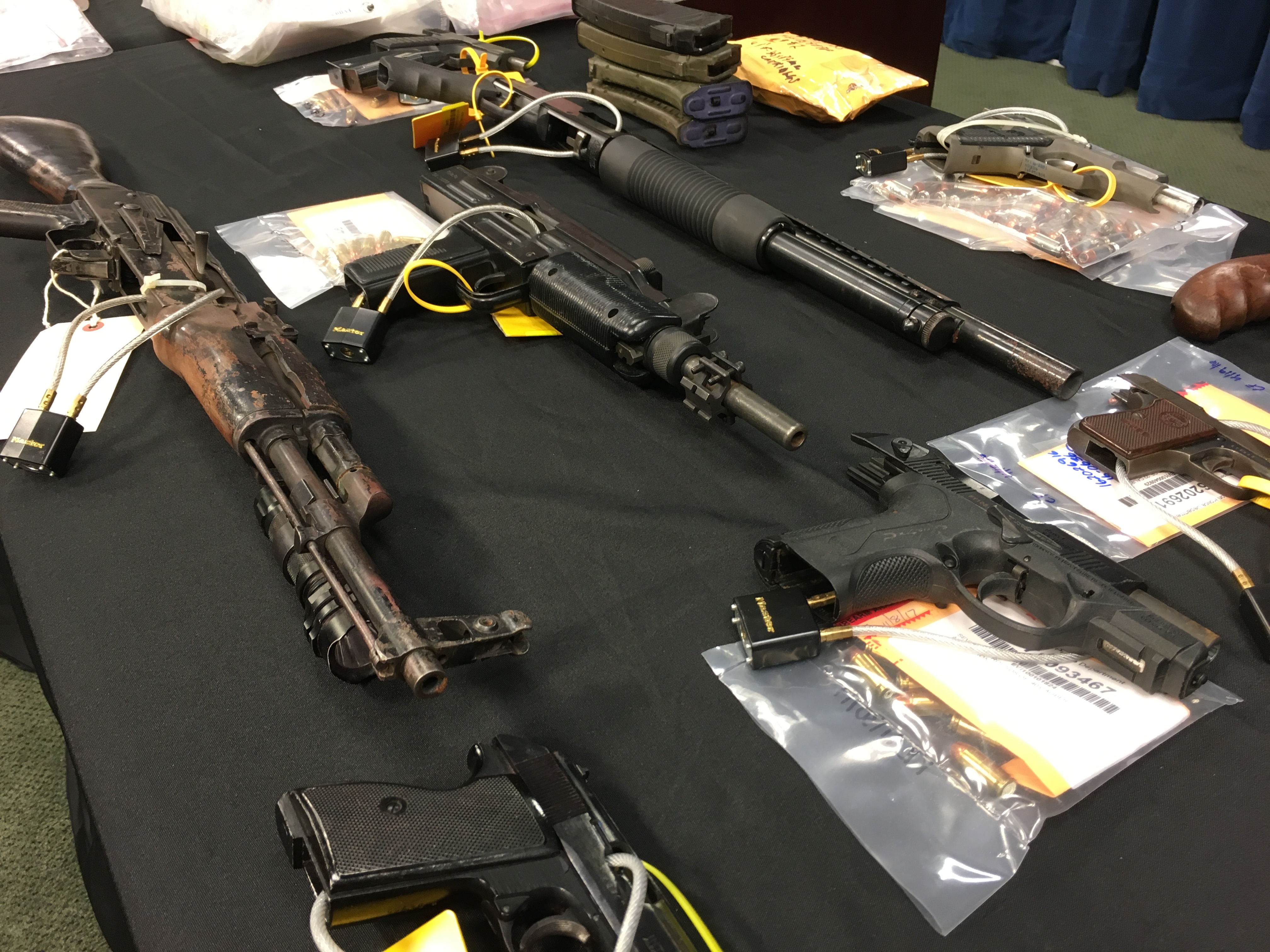 Some of the guns that were seized.