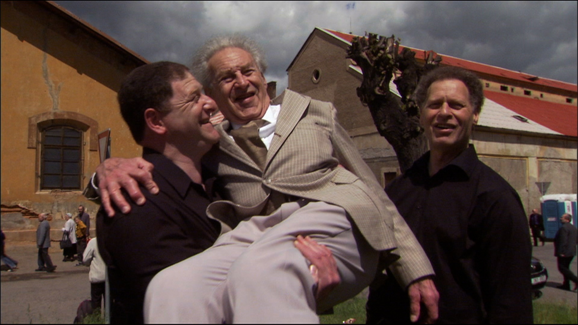 Boston-based Holocaust survivor Edgar Krasa and his sons, Raphael and Daniel.