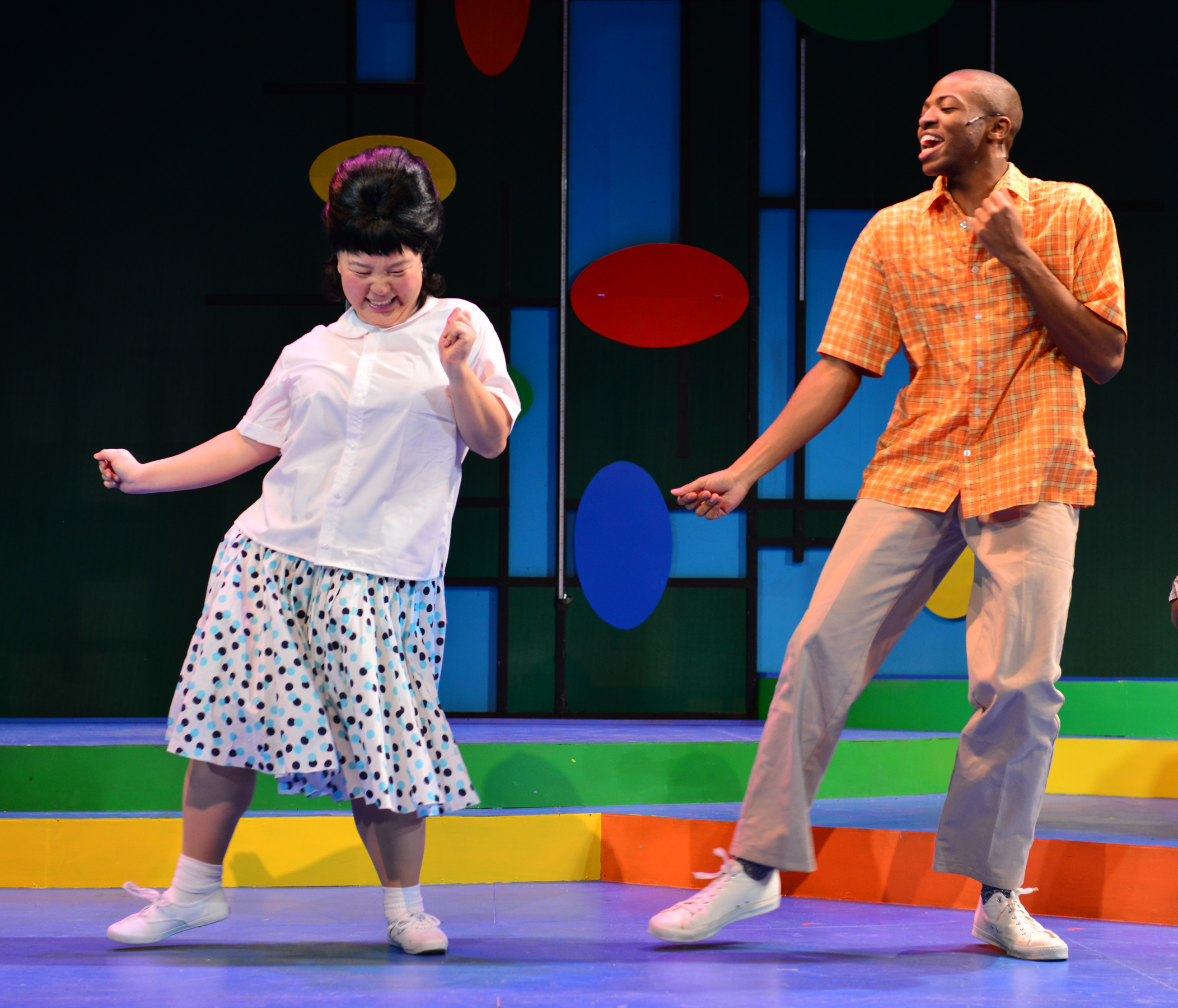 Wheelock Family Theatre's production of "Hairspray" with Jenna Lea Scott, an Asian-American, playing a role that typically goes to a caucasian actress.