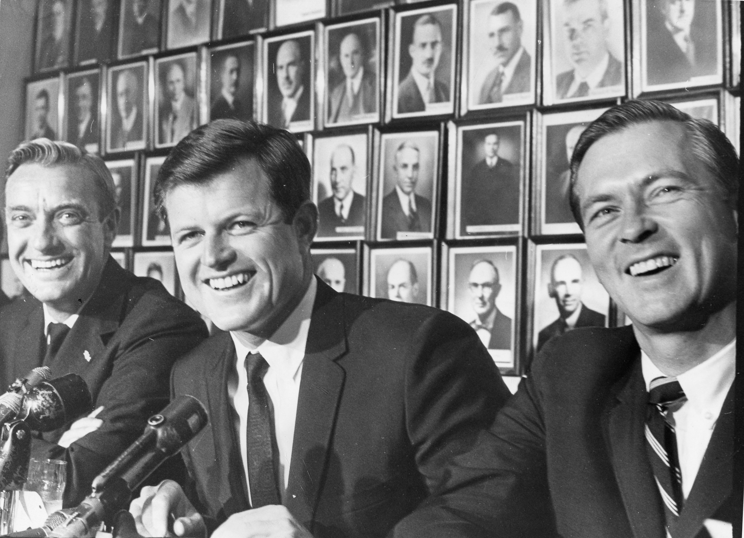 Senator Edward M. Kennedy (center) in 1966.