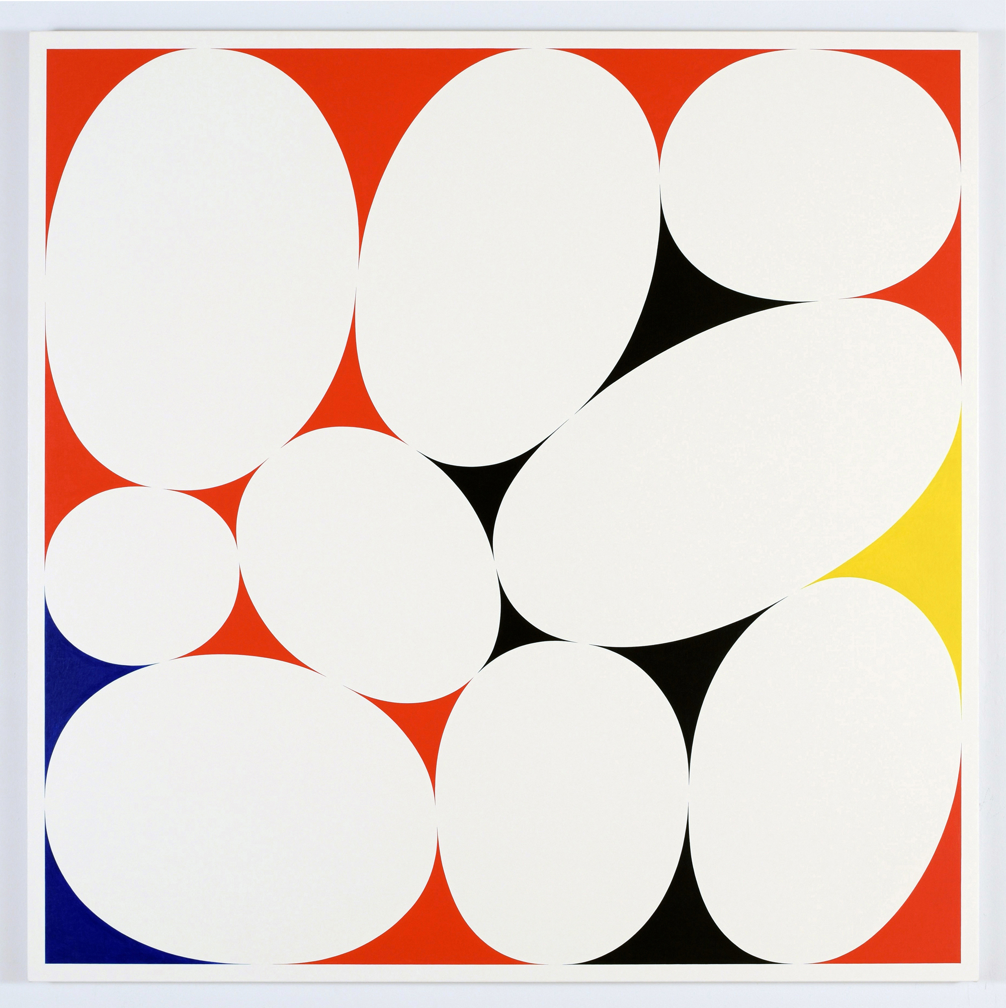 Cary Smith, “Ovals #31 (red-black-blue-yellow),” 2015.