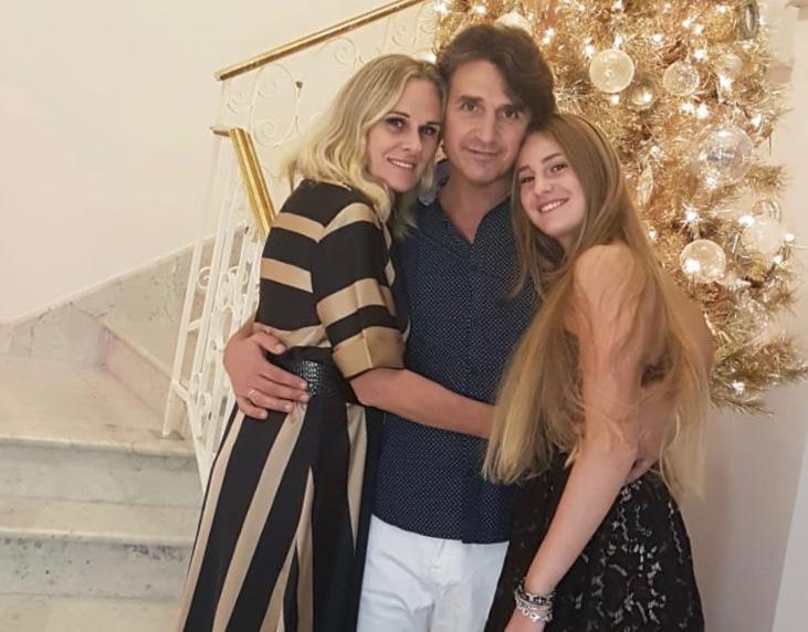 Nicola Bogani with his wife, Raffaella, and daughter, Gaia. Bogani is a Celtics fan living in Italy.