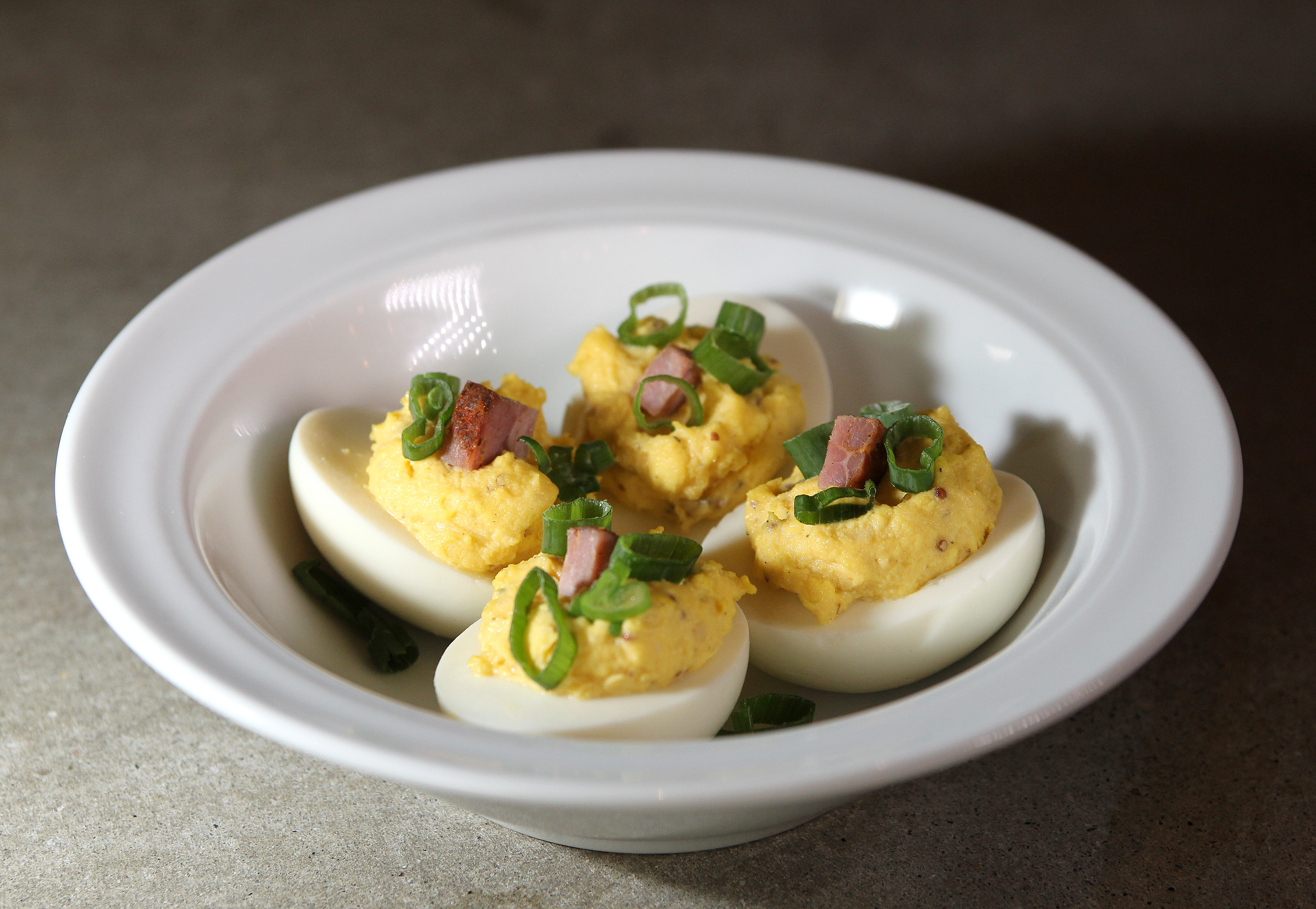 Pickled deviled eggs.