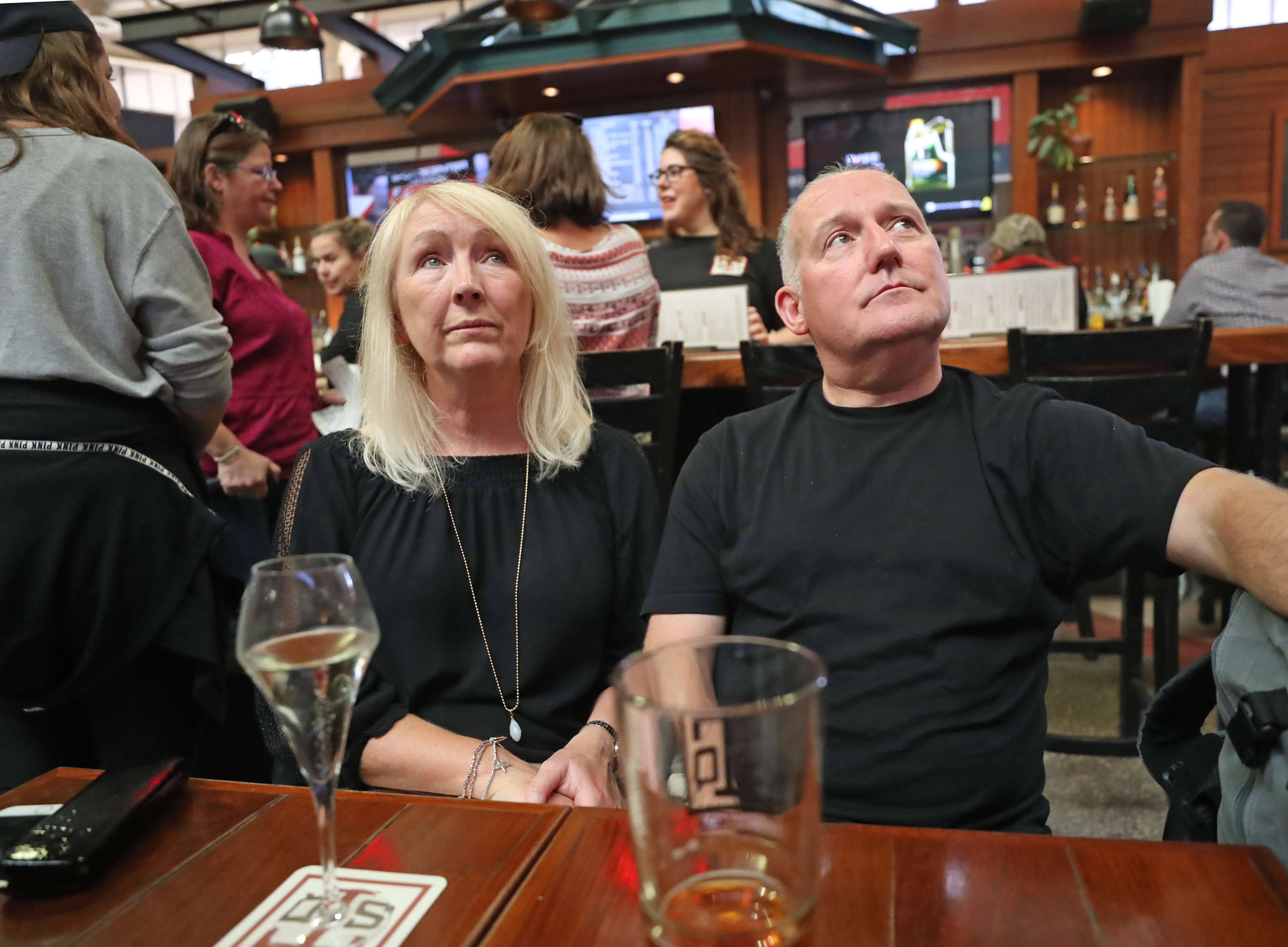 Mary Fleming and Chris Tait watched at South Station.