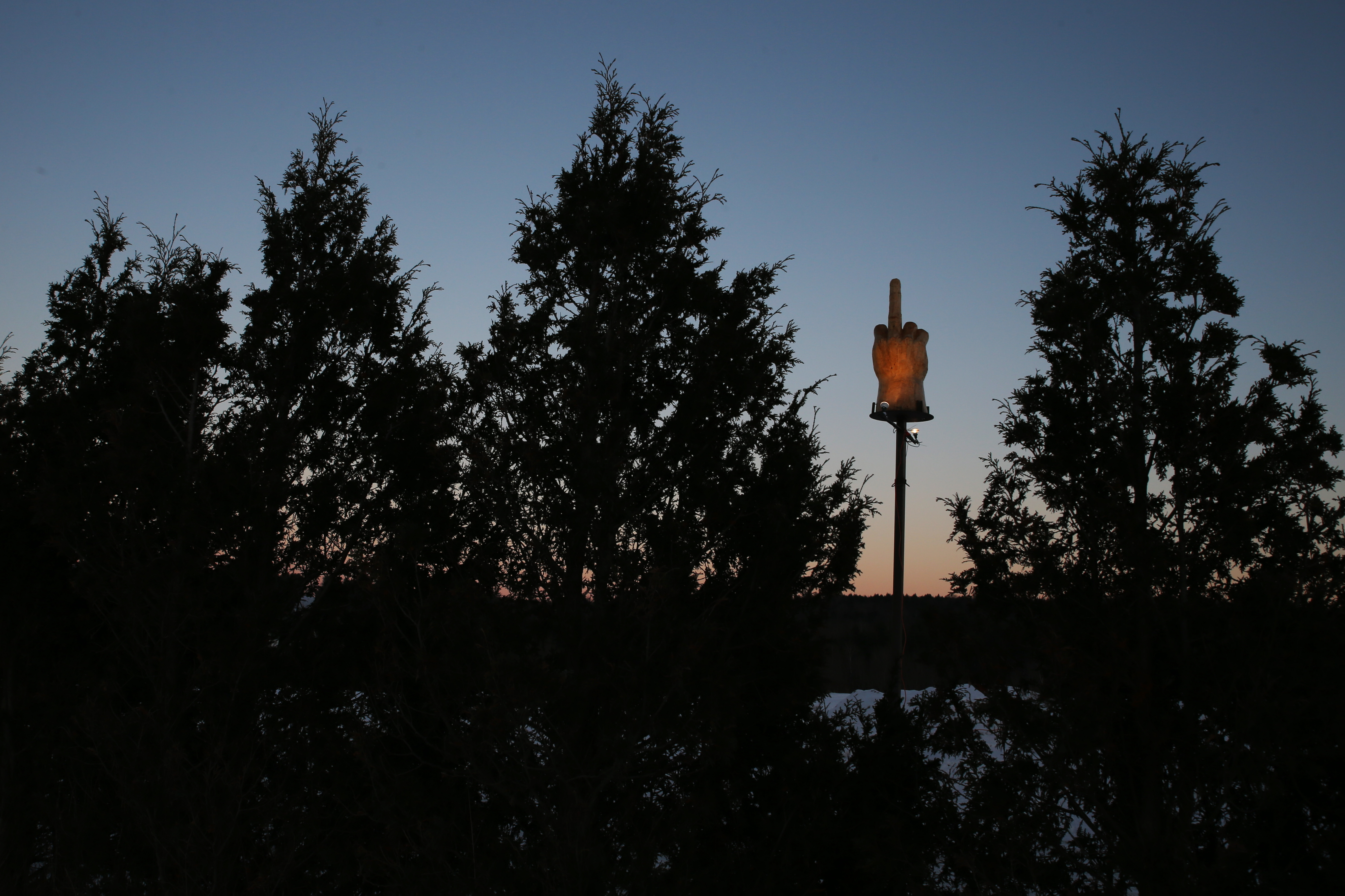 Because the piece is considered public art, town officials say, there isn’t much they can do about it.