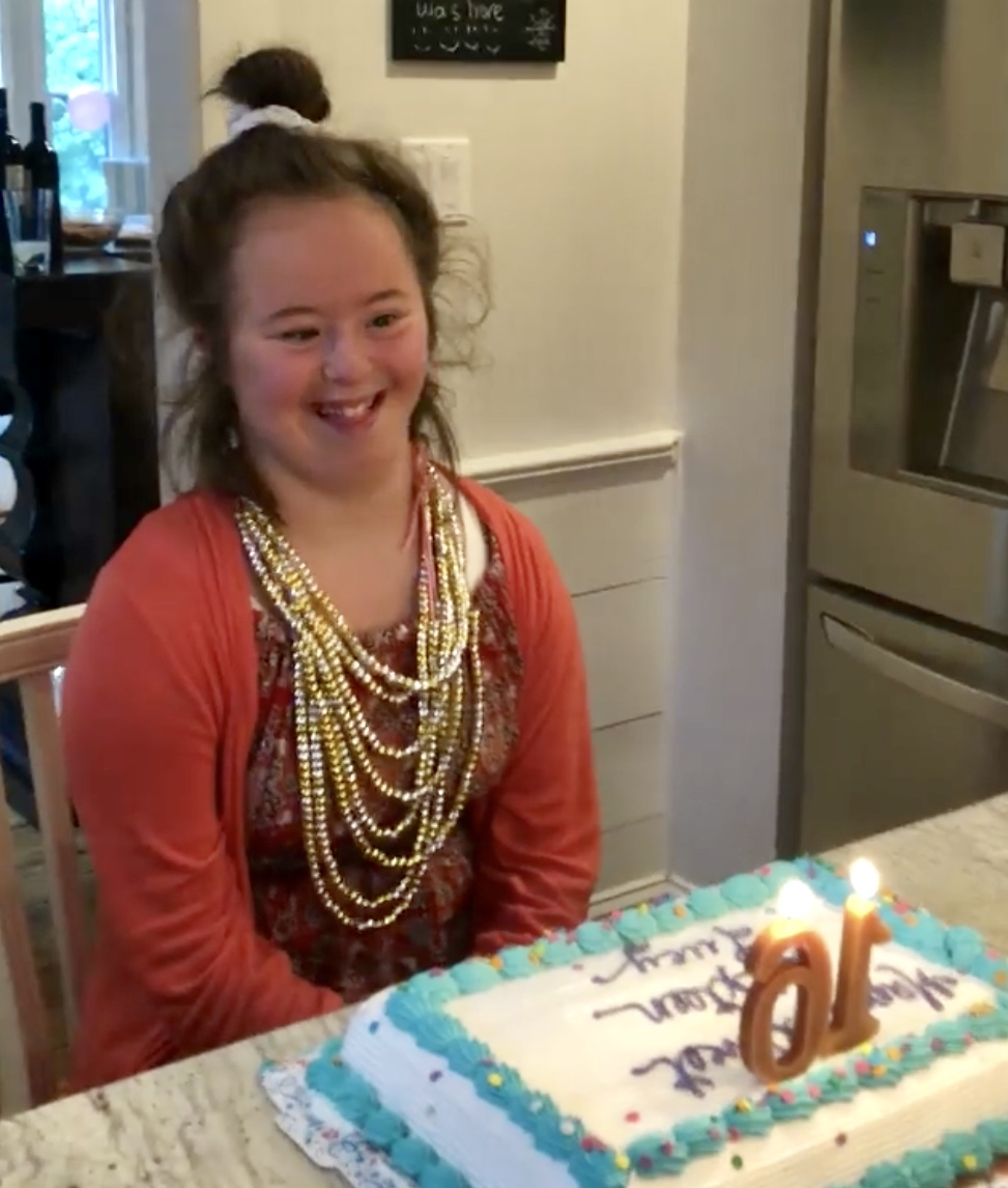Lucy Falcone, celebrating her sweet 16 birthday.