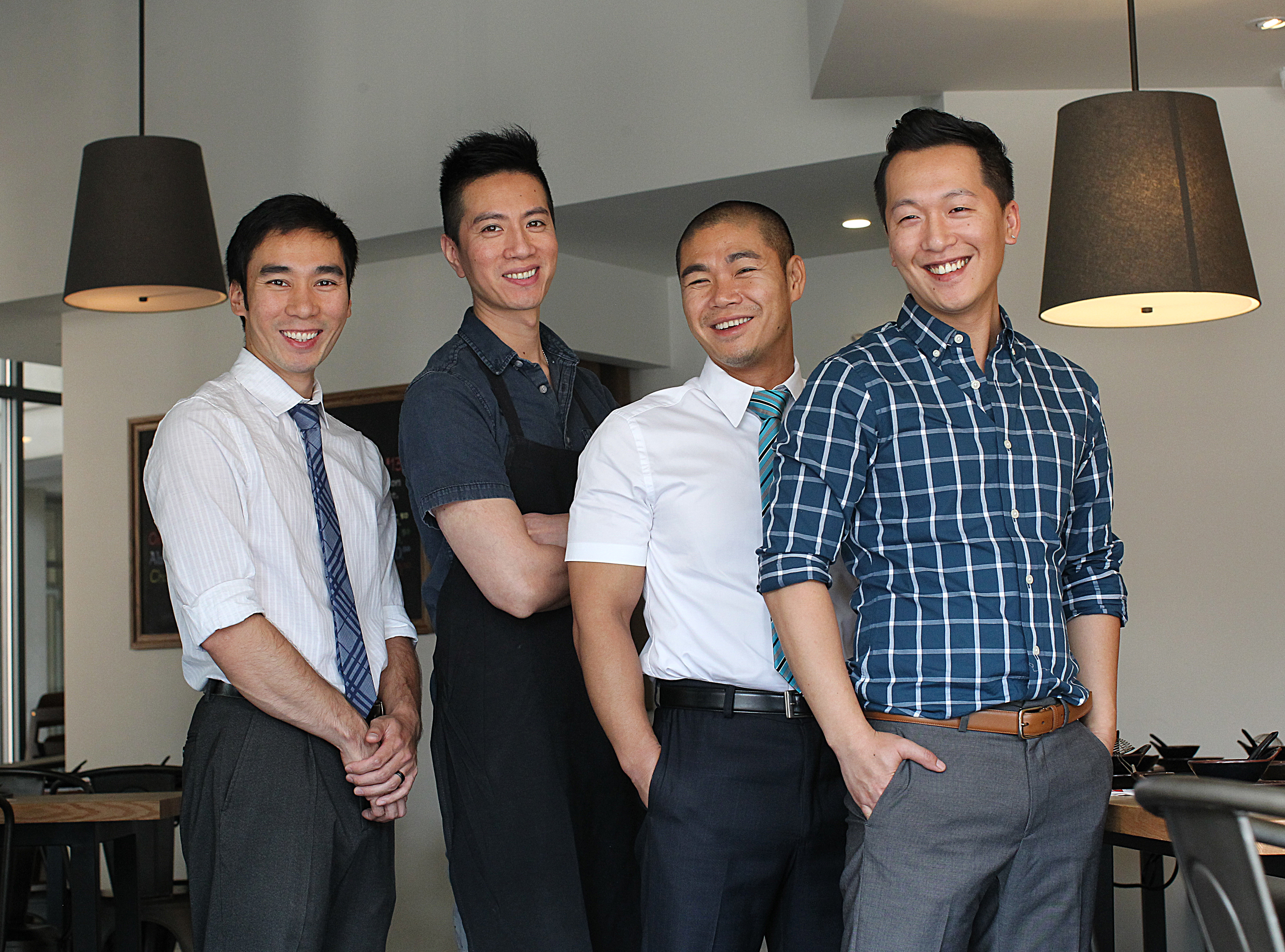The chef owners (from left) Tony Liang, PeterTse, Jimmy Liang, Ming Cao.
