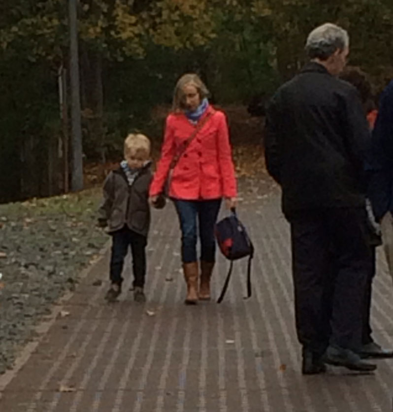Teaching a new generation: A mother walked her son at the Berlin train station memorial where Jews were sent to their death.