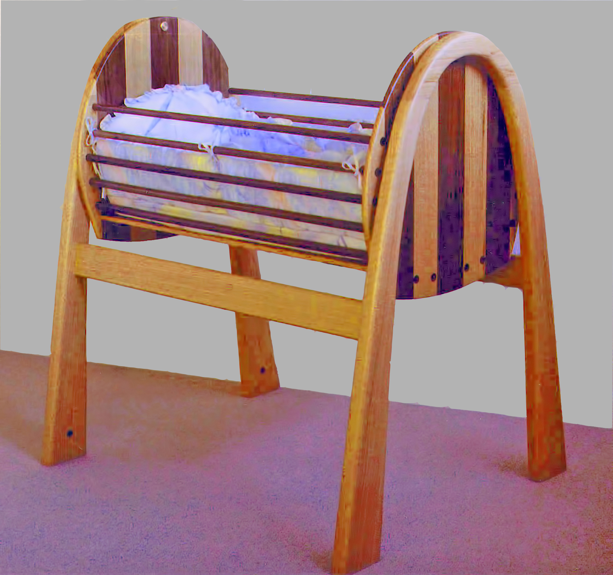 Work by the Ark Builders includes cradles like the one above.