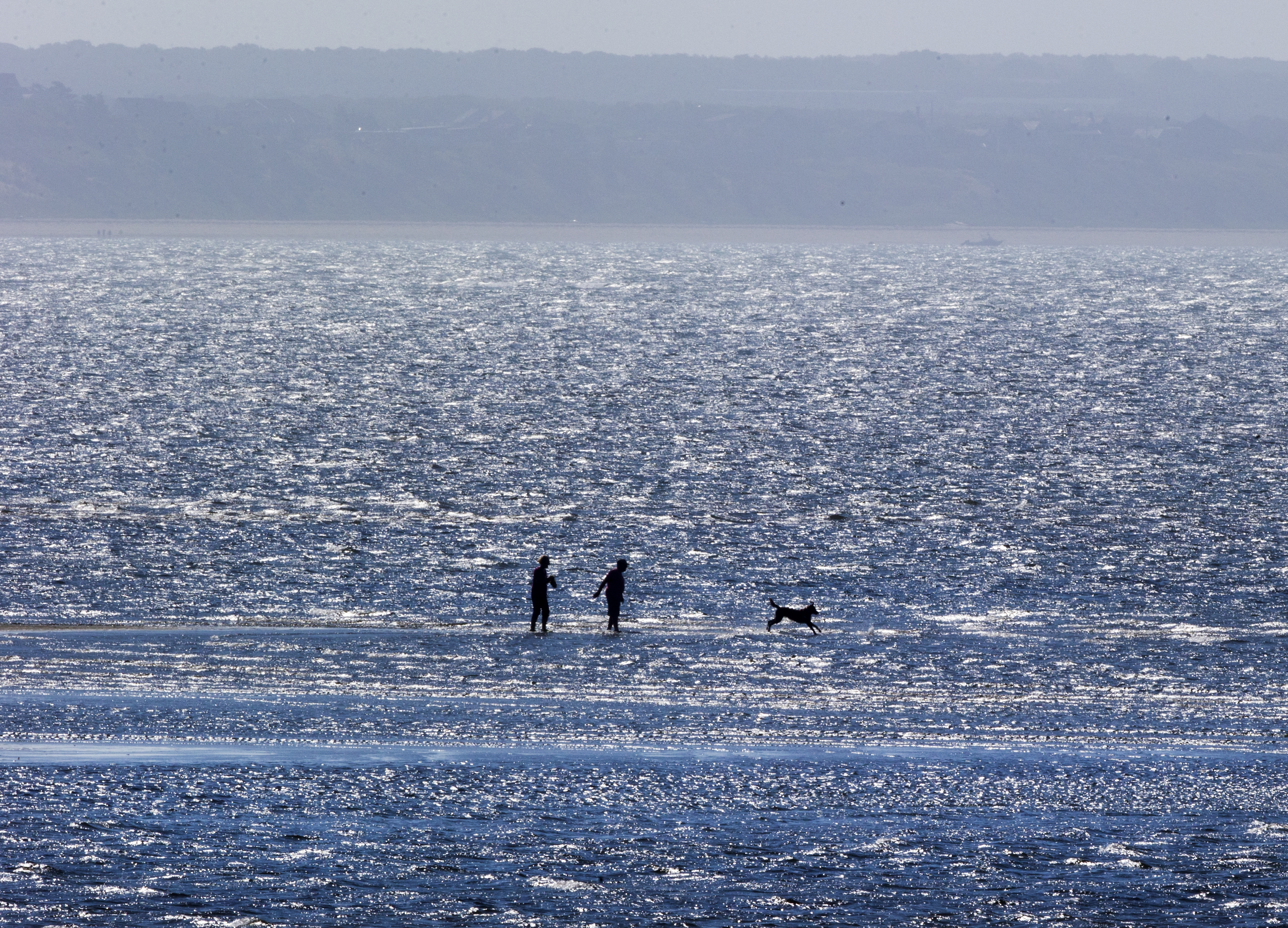 Low tide on Cape Cod Bay offered some heat relief to beachgoers in Provincetown in August 2018.
