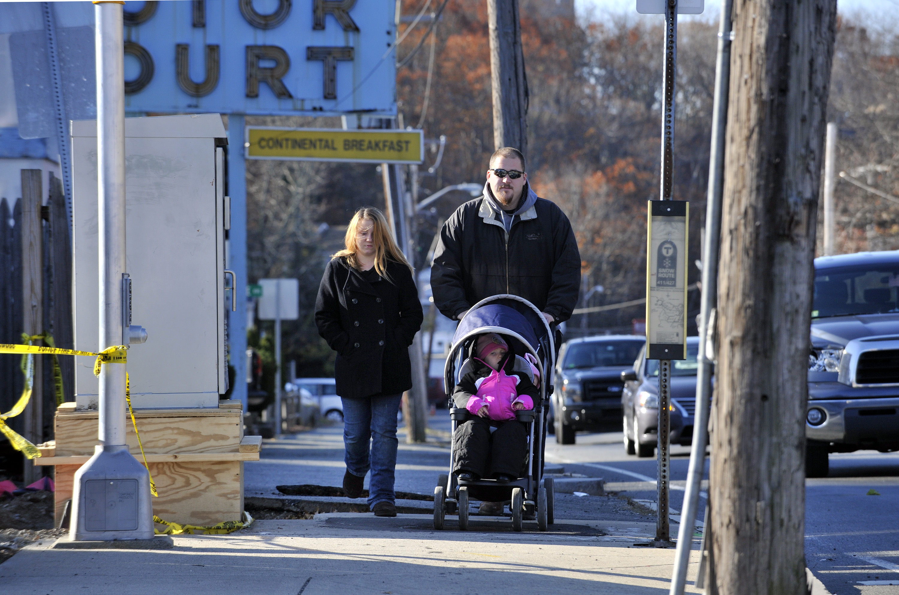 Richard Beaupre, his fiancee, and their two daughters headed back to the Malden motel where they have been staying. They are among 10,000 applicants for a rental voucher.