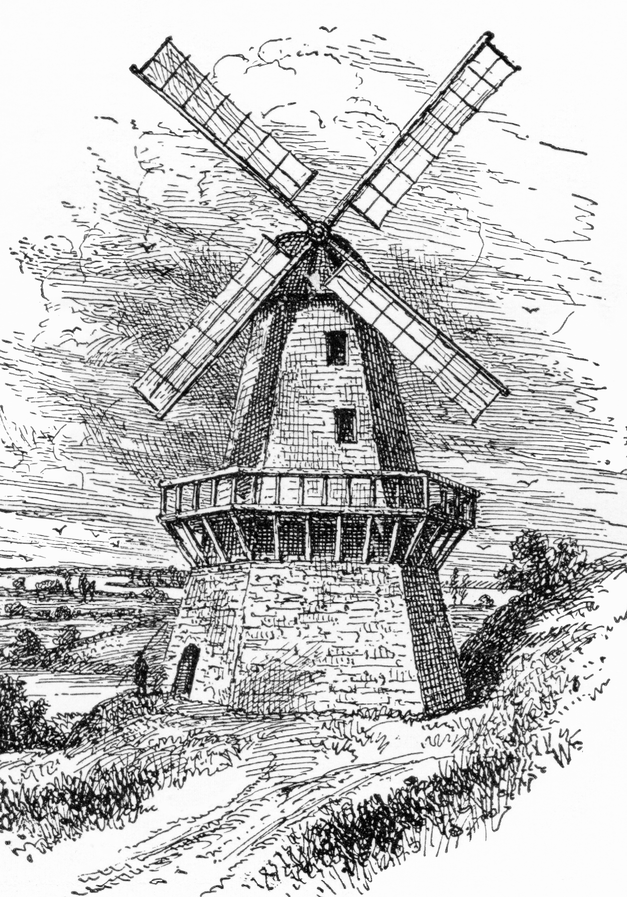 Windmills were turned in such a way that they transmitted in Morse code.