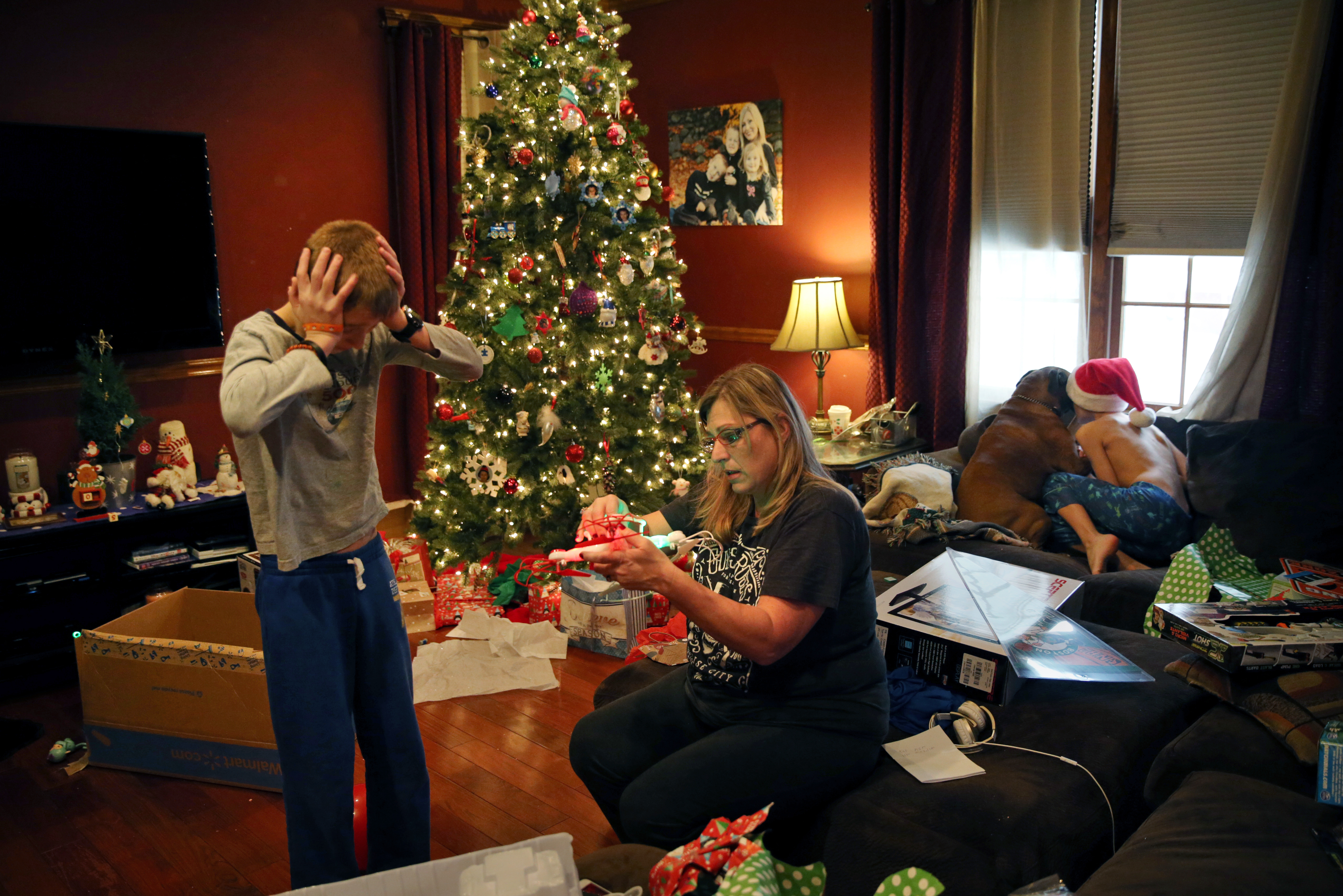 Connor grew anxious and upset as his mother tried to fix the drone he received on Christmas morning. Connor is easily frustrated, and even fleeting annoyances can explode into anger. Overall, he said, he had a good Christmas.