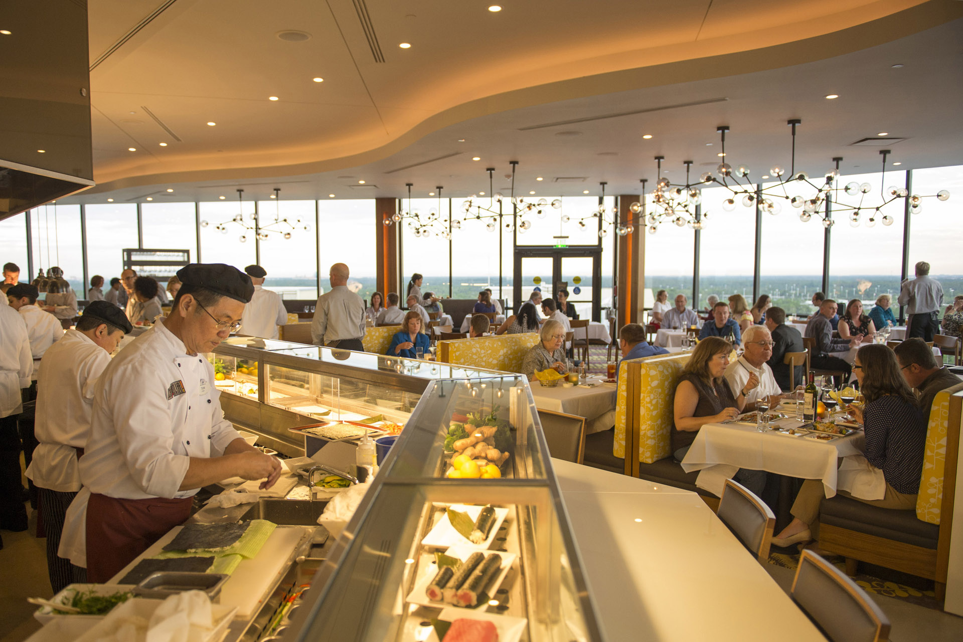 If you don’t want to subsist on fast food, make your reservations at California Grill (above) — and all the other on-site restaurants that take them —180 days before your trip.