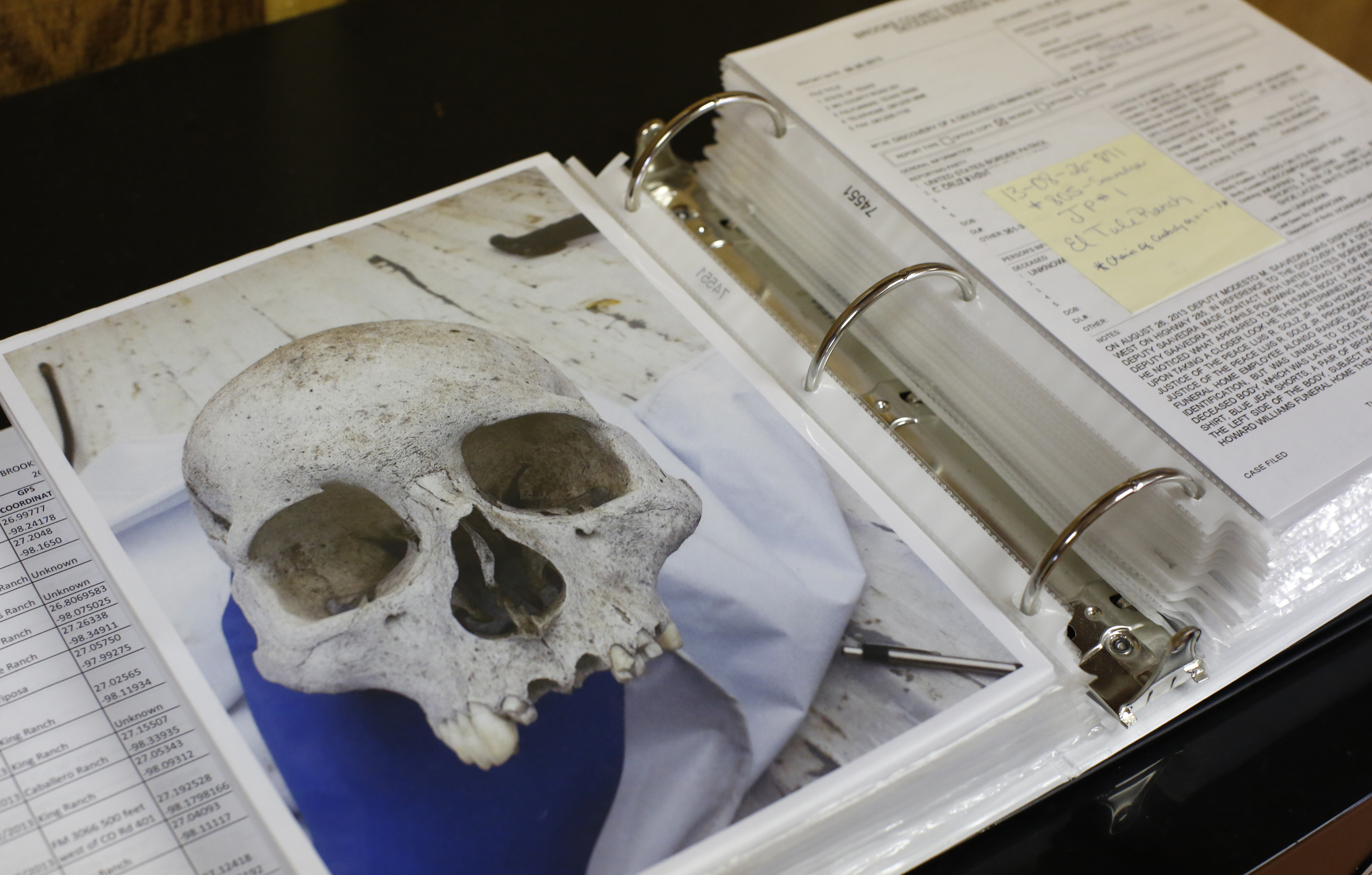 A book details the remains of each victim.