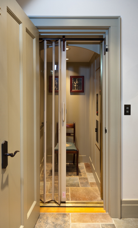 One key to making an elevator that adds value to the home is its placement in a central and convenient location. Another is to extend room treatments into the cab interior. “The Accessible Home” (The Taunton Press)