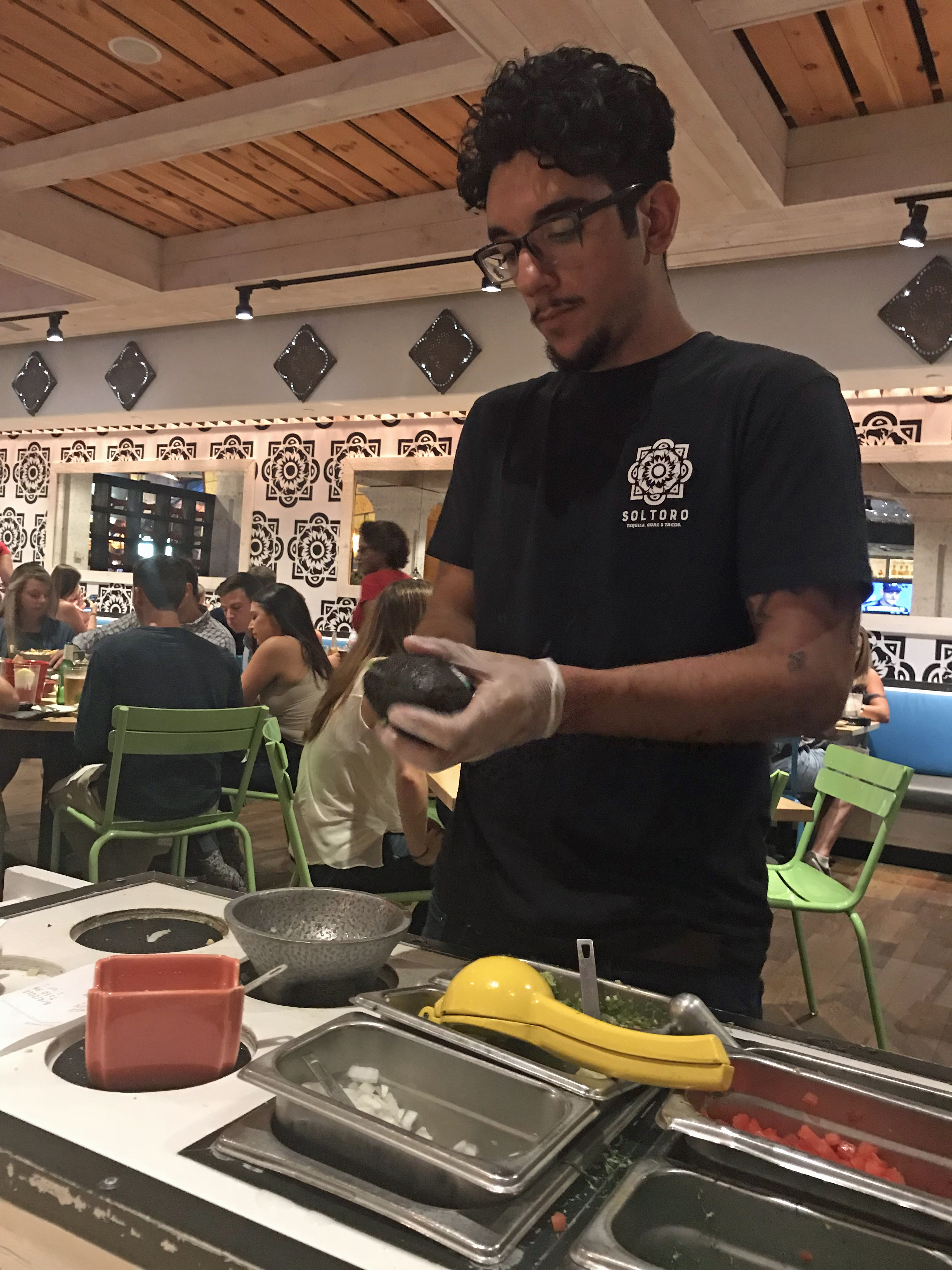 At Mohegan Sun’s newly-renovated SolToro, table side quacamole preparation is a popular option.