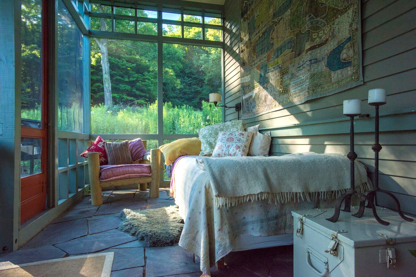 The sleeping porch off Gayle Kabaker and Peter Kitchell's home in Ashfield.