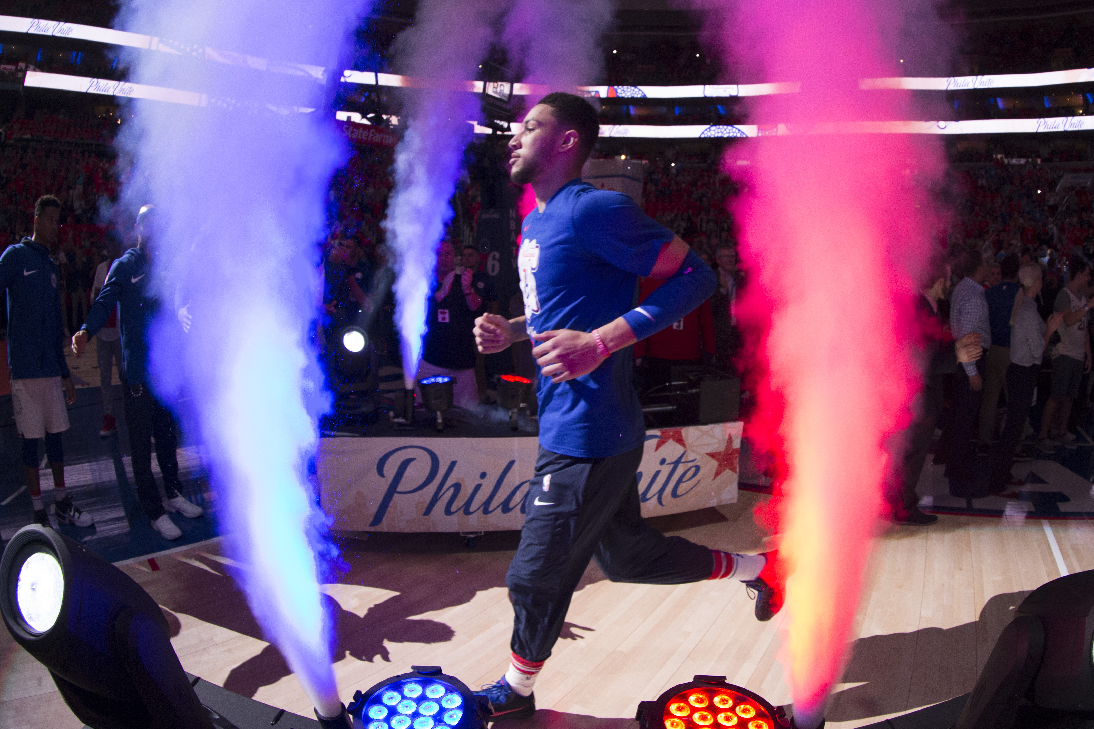 Ben Simmons averaged 15.8 points, 8.2 rebounds, and 8.1 assists in the regular season.
