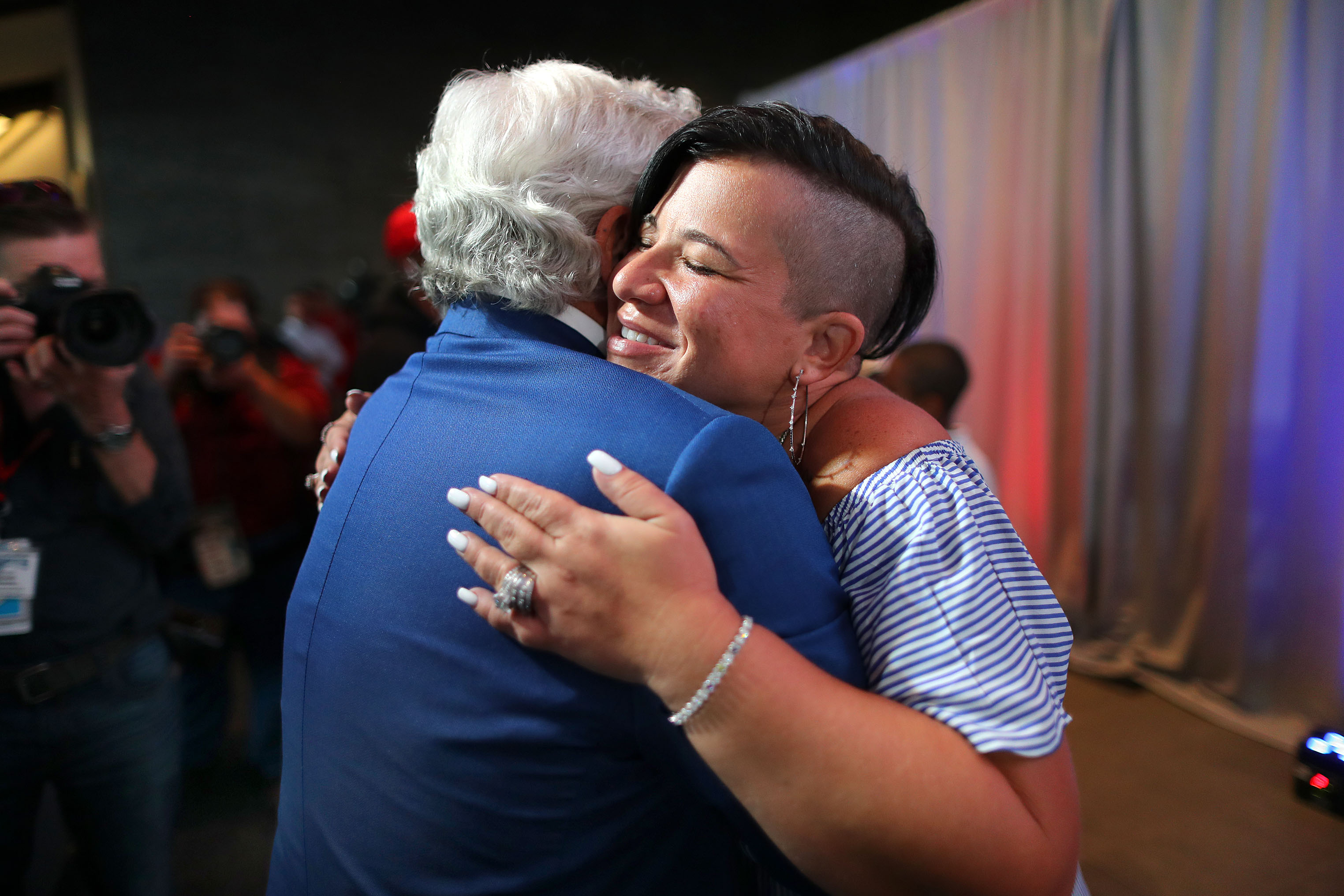 Kraft hugged Bianca Wilfork after the news conference.