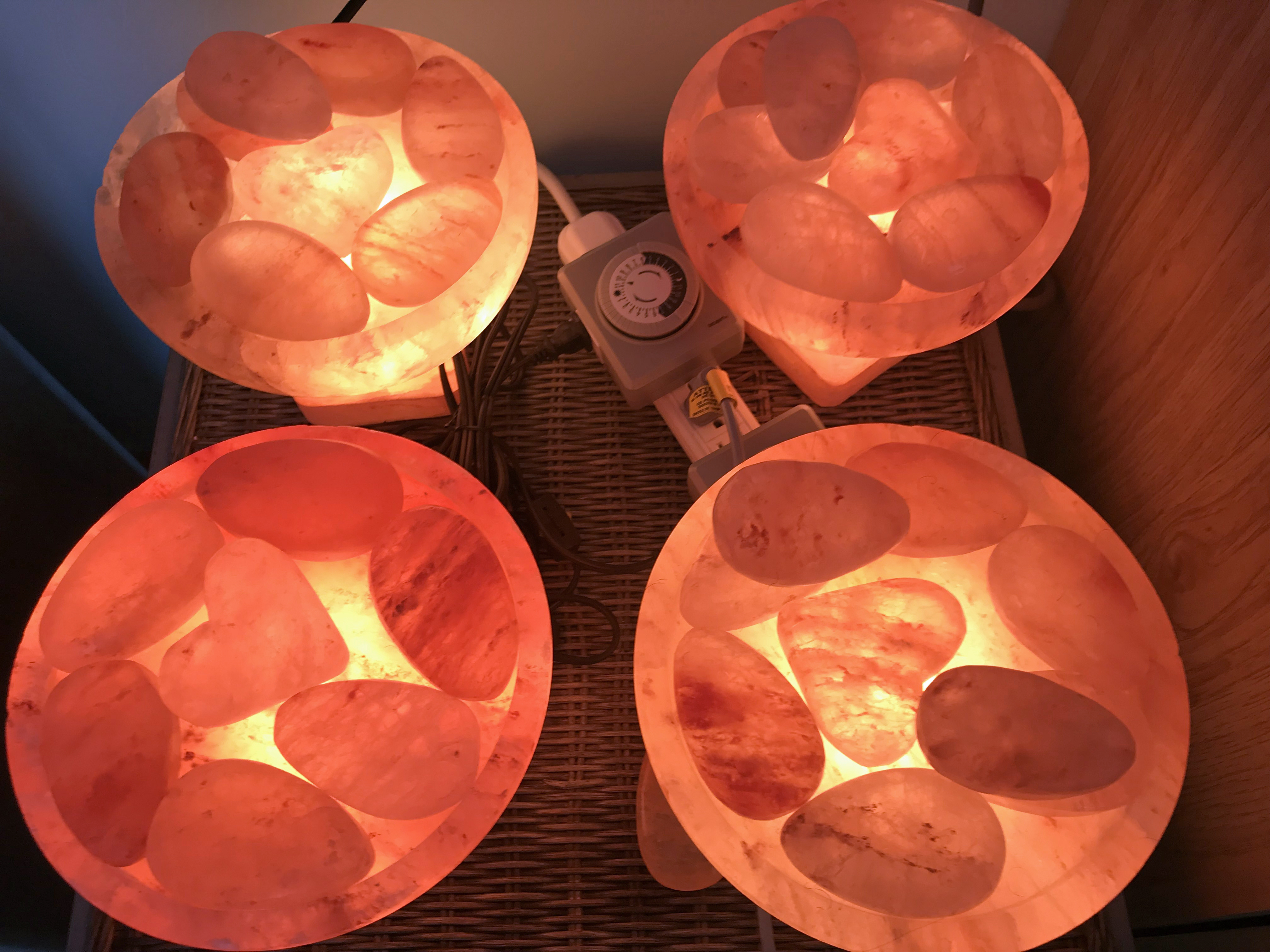 Himalayan salt stones in a spa treatment room at Gurney’s.