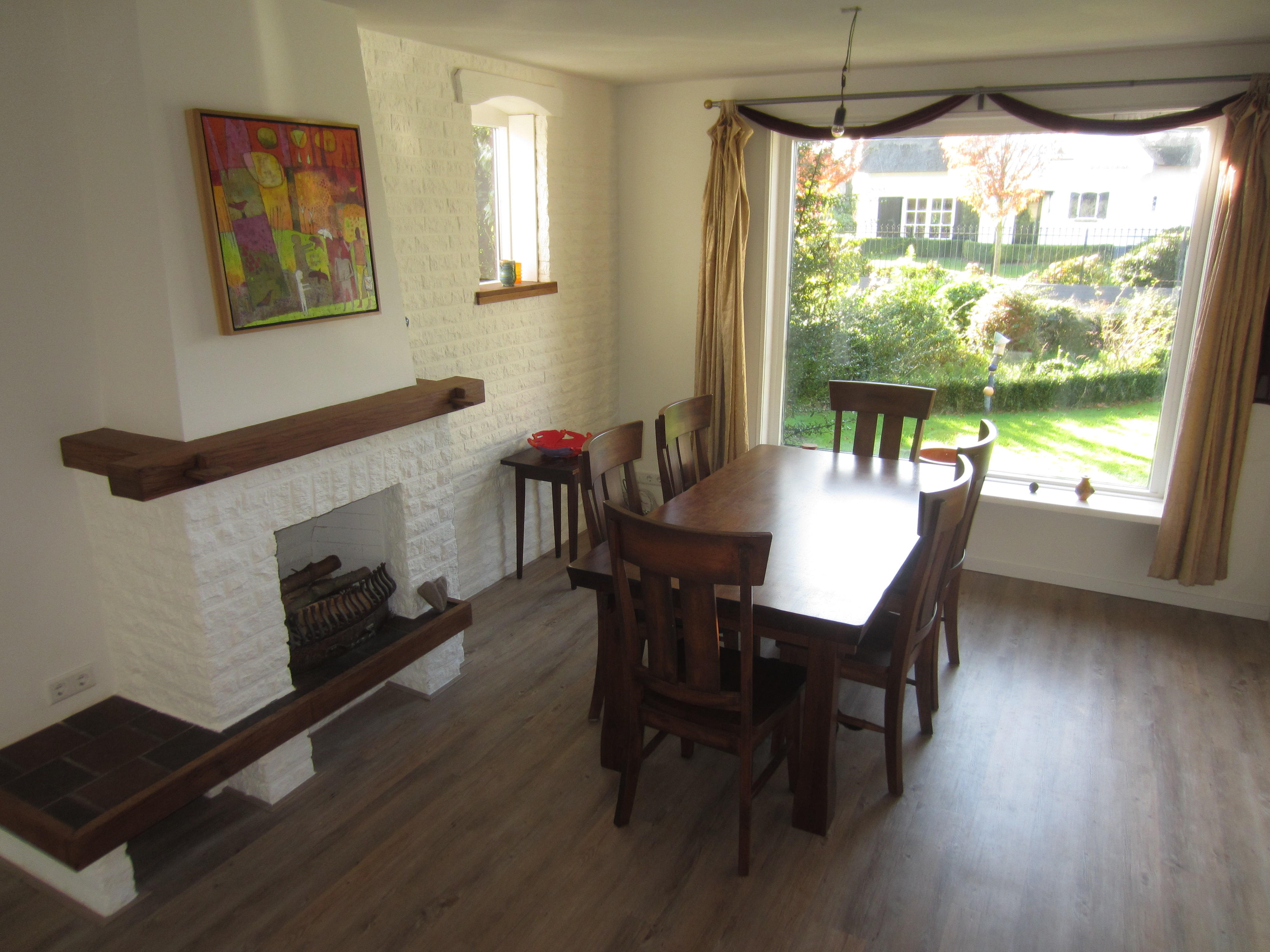 The view from the front window, with North Carolina art on the walls.