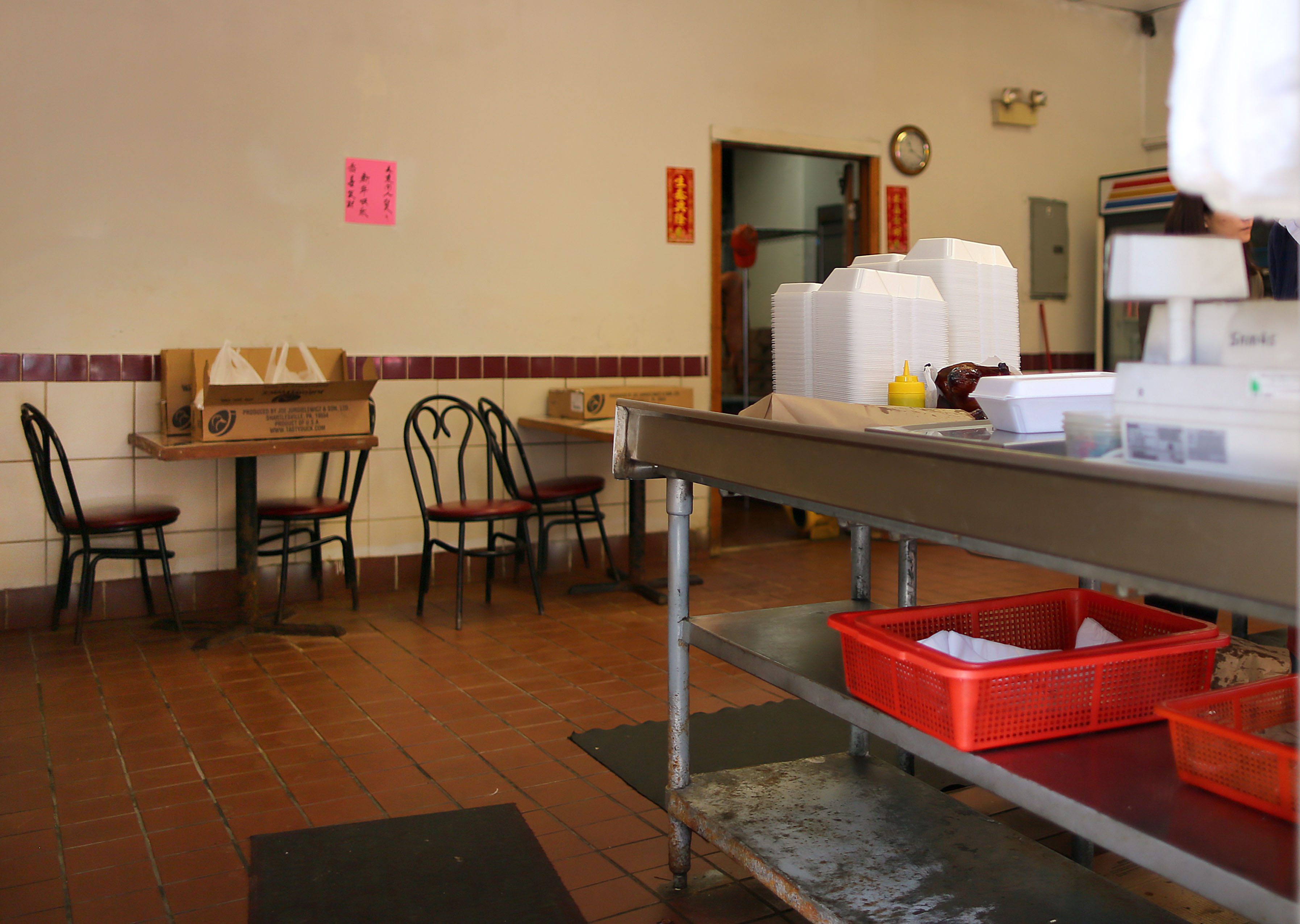 Inside the Best Bar B Q Restaurant on Beach Street.