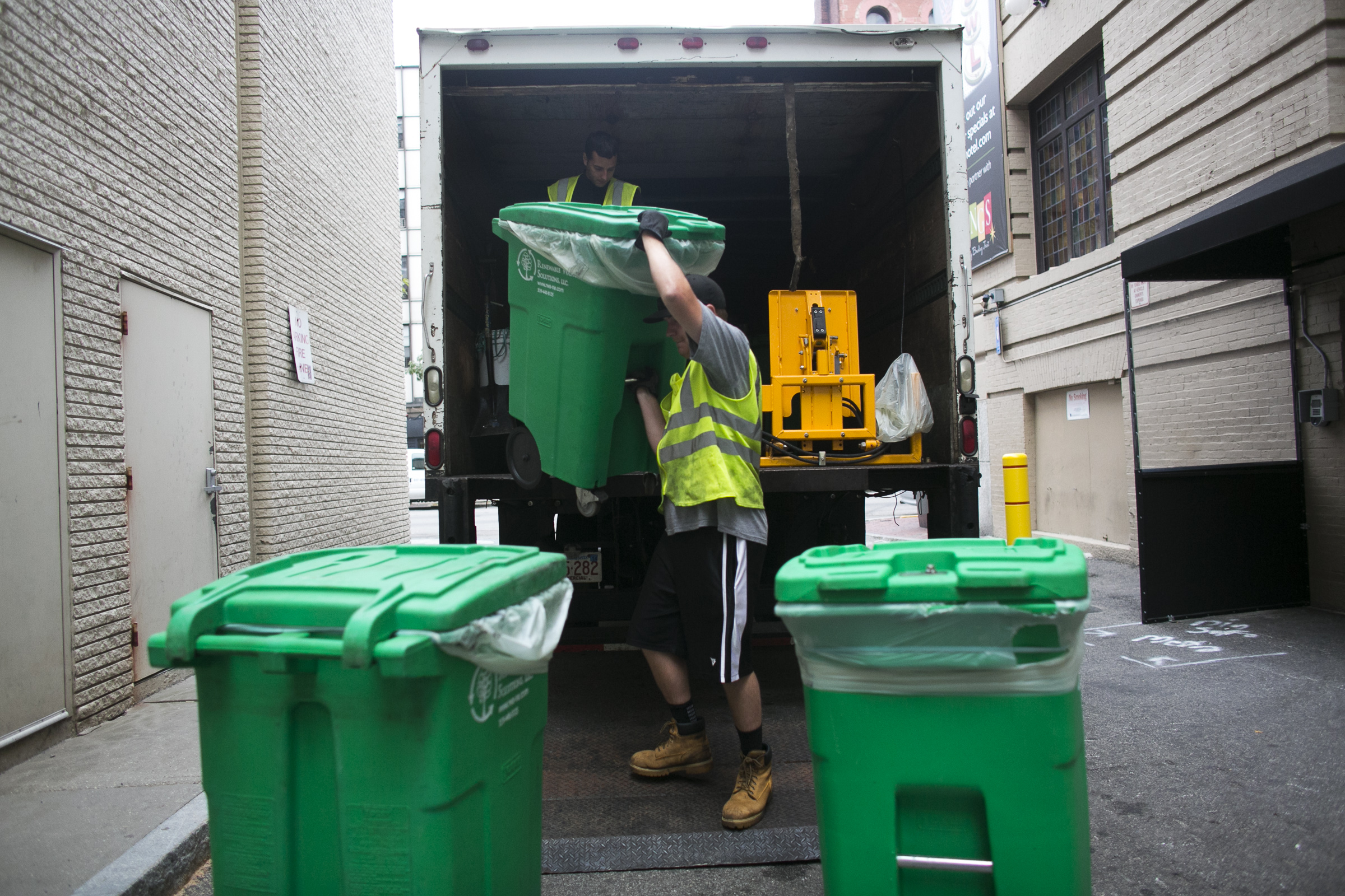 The Lenox Hotel’s compost is hauled to a facility designed for organic waste.