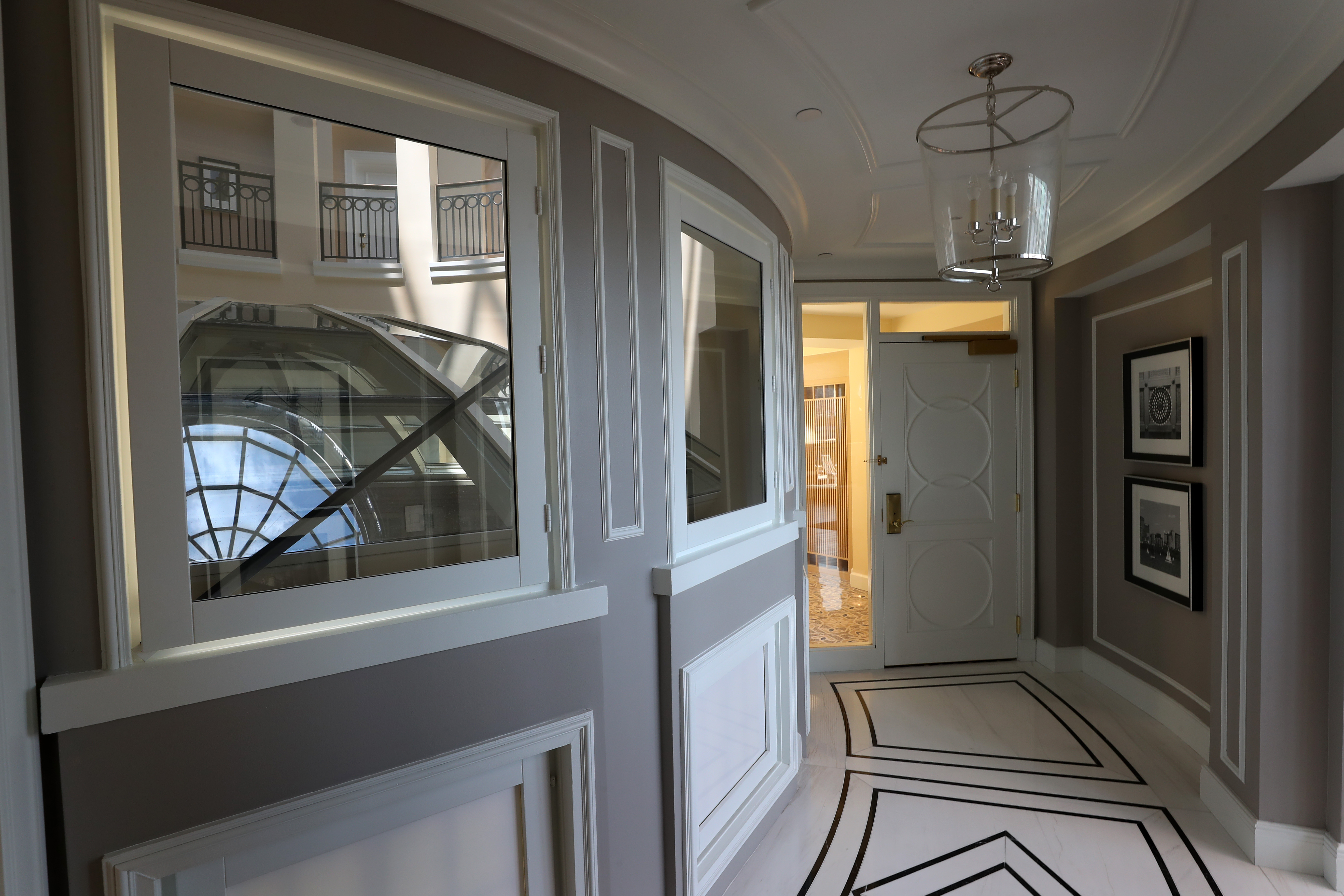 The main entrance to the hotel room.