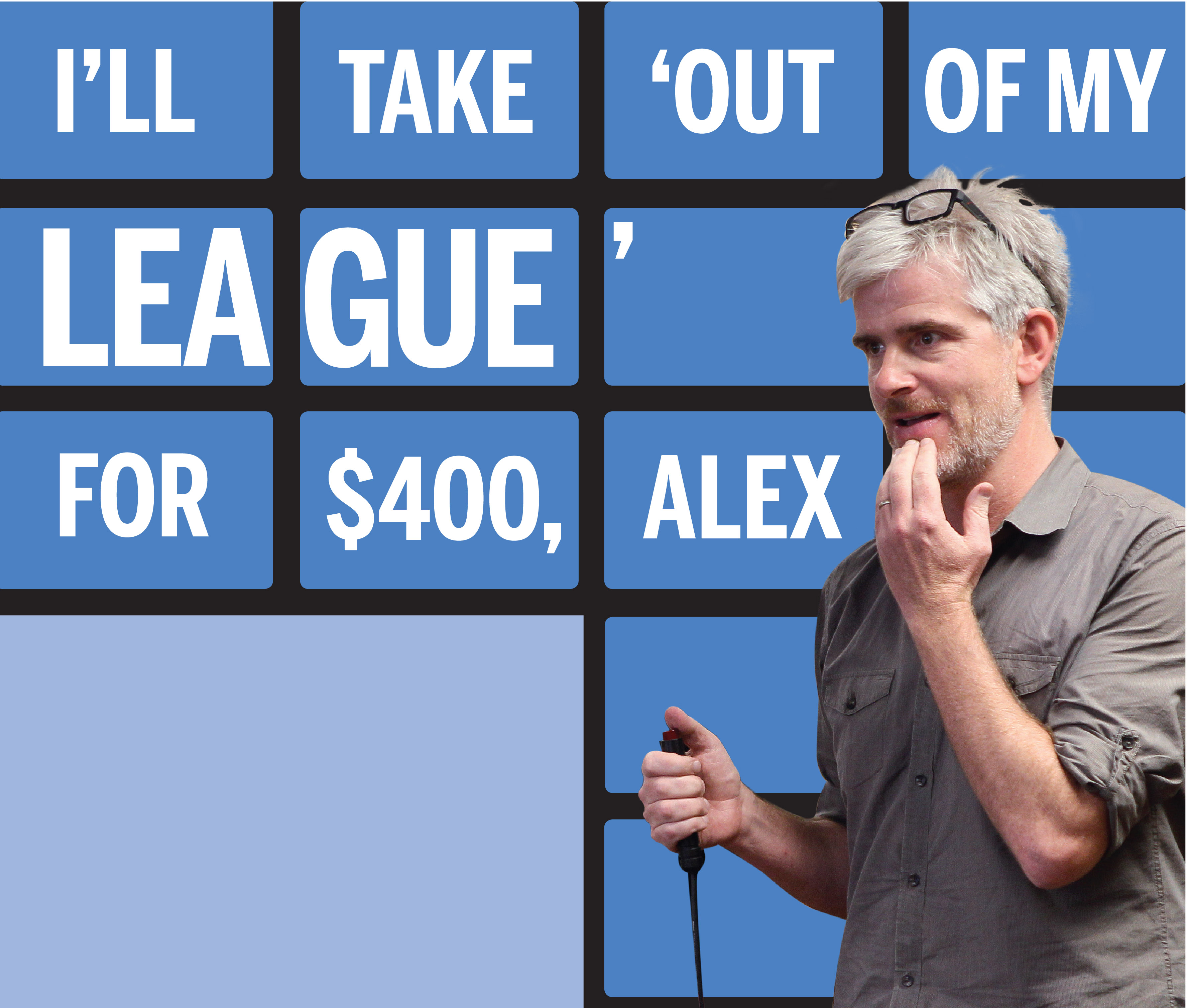 Mark Shanahan, poised with his buzzer at the audition for “Jeopardy!”