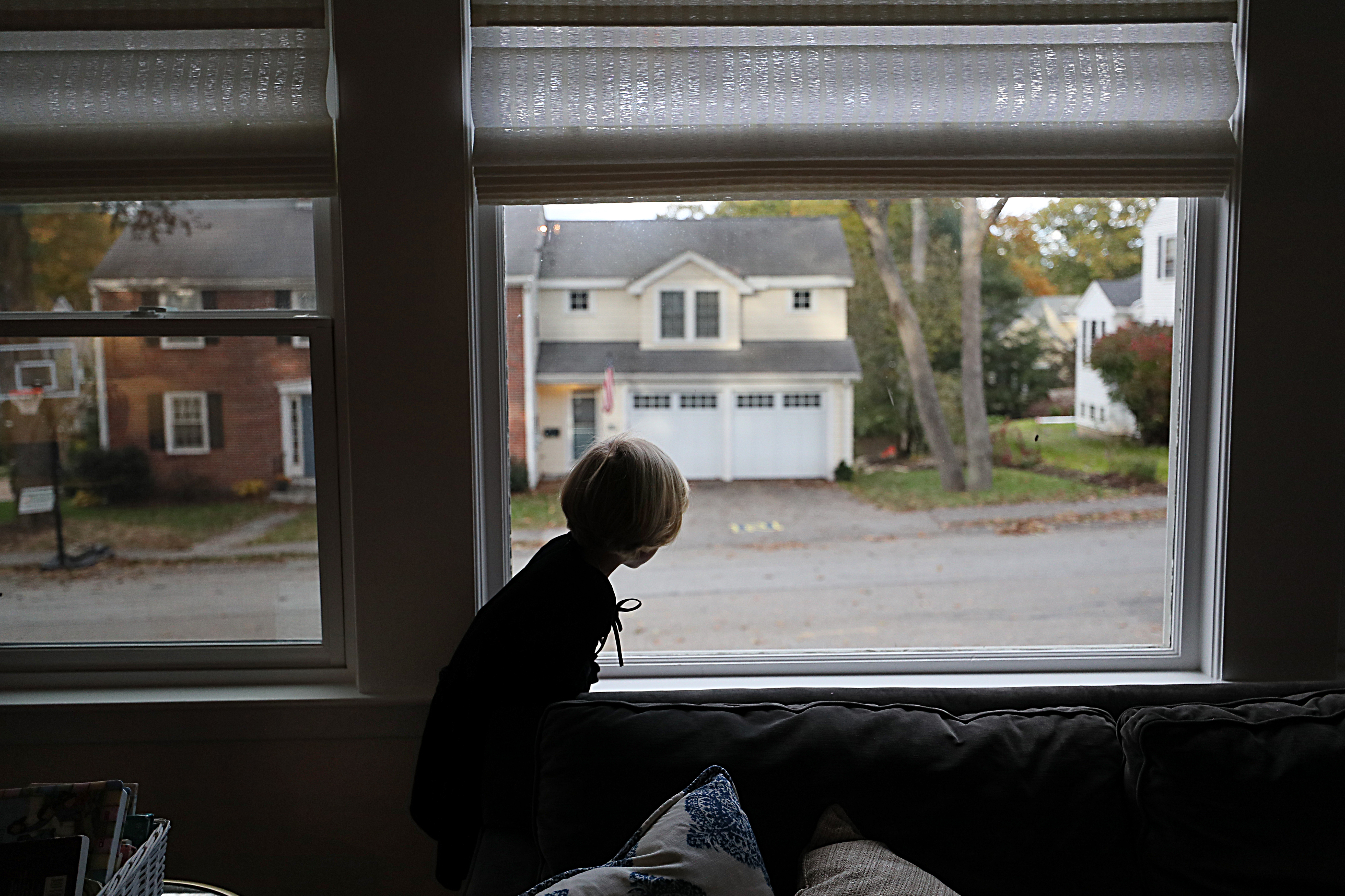 Michaela d'Hemecourt looked out a window.