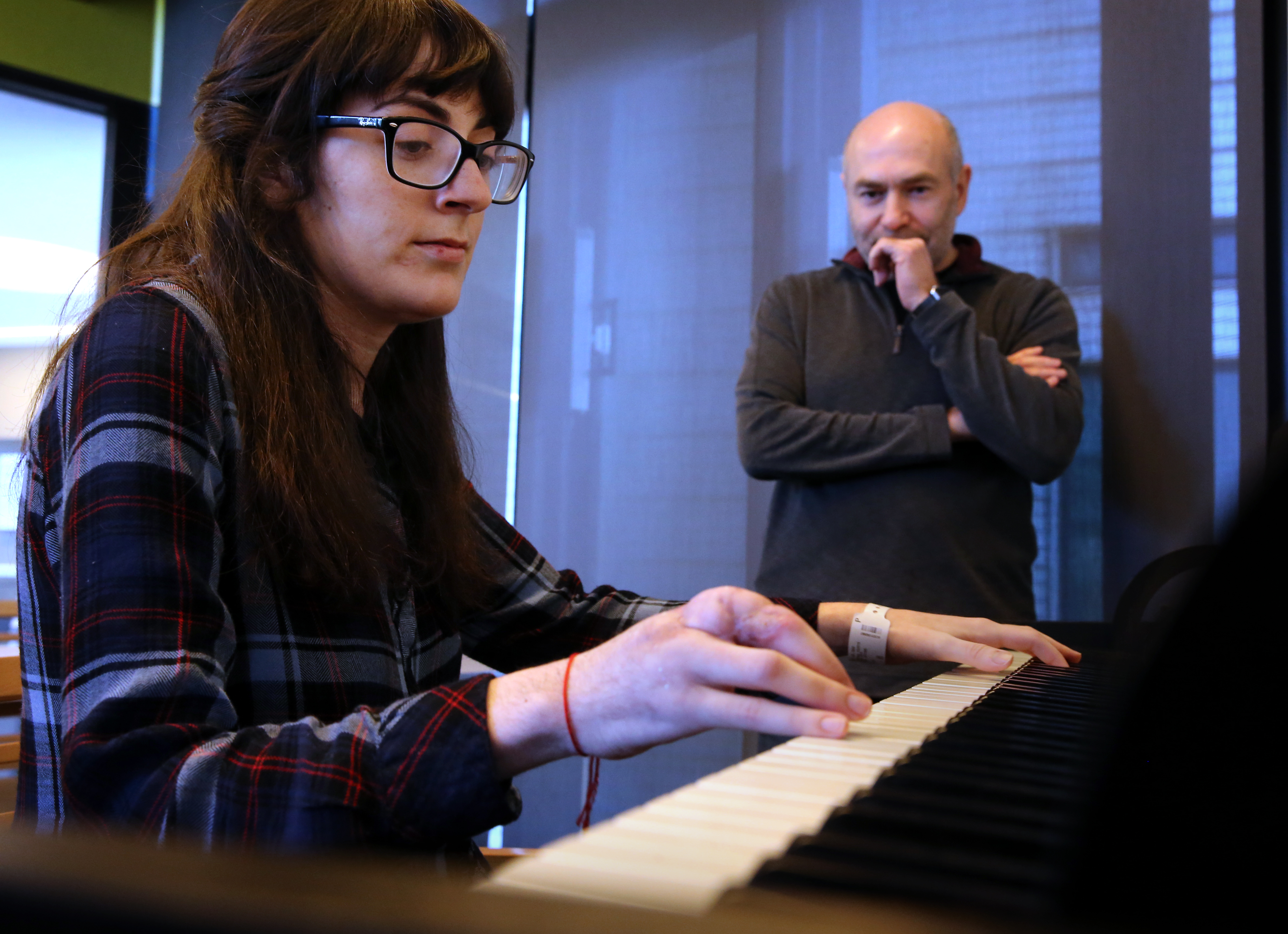 Once or twice, in the aftermath of a grueling day of therapy, Sonya was surprised to find herself looking forward to taking a seat at the piano. Her father, Dmitry Bandouil, watched as she played last month.