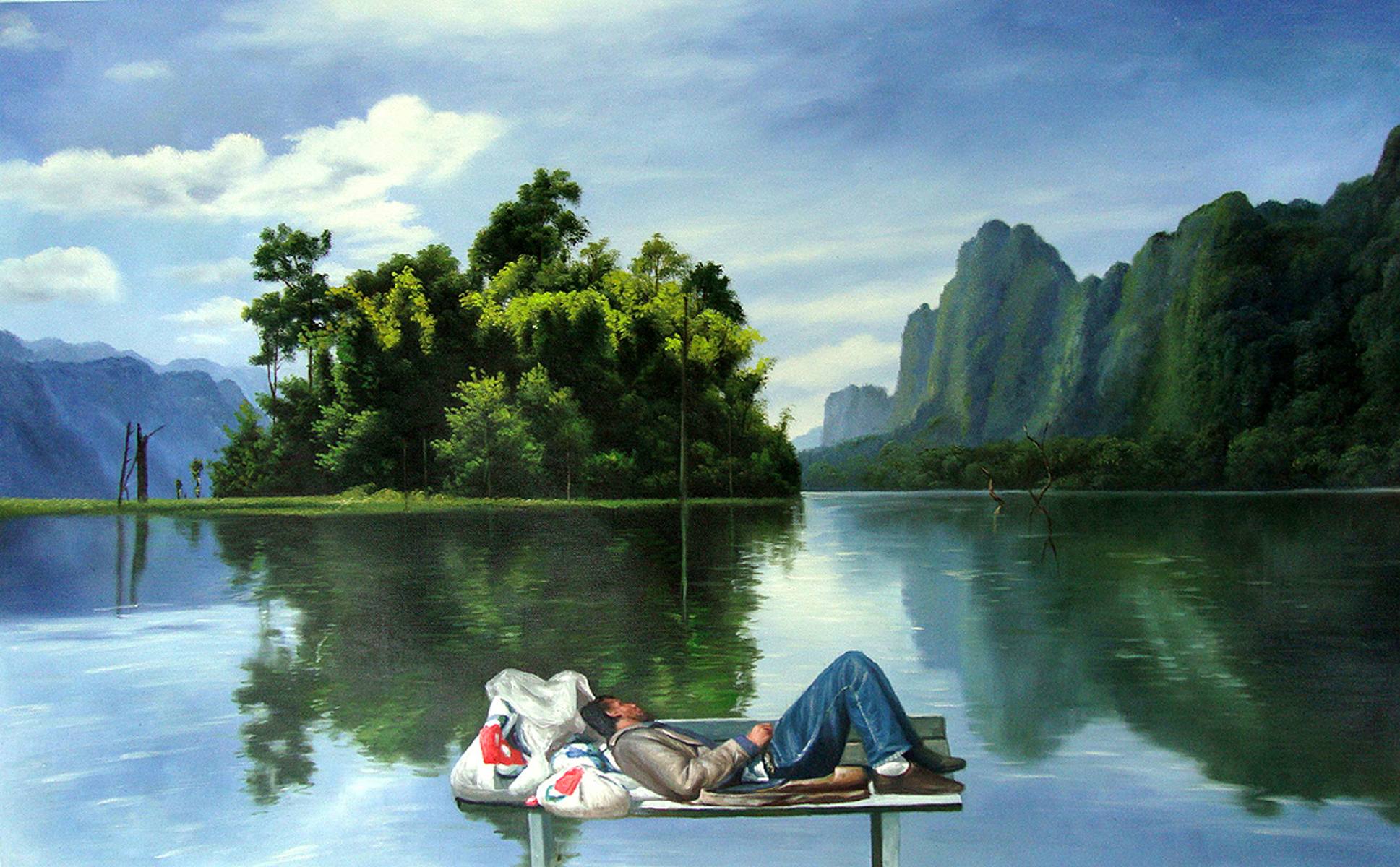 Shay Kun’s oil on canvas “Austerity.’’